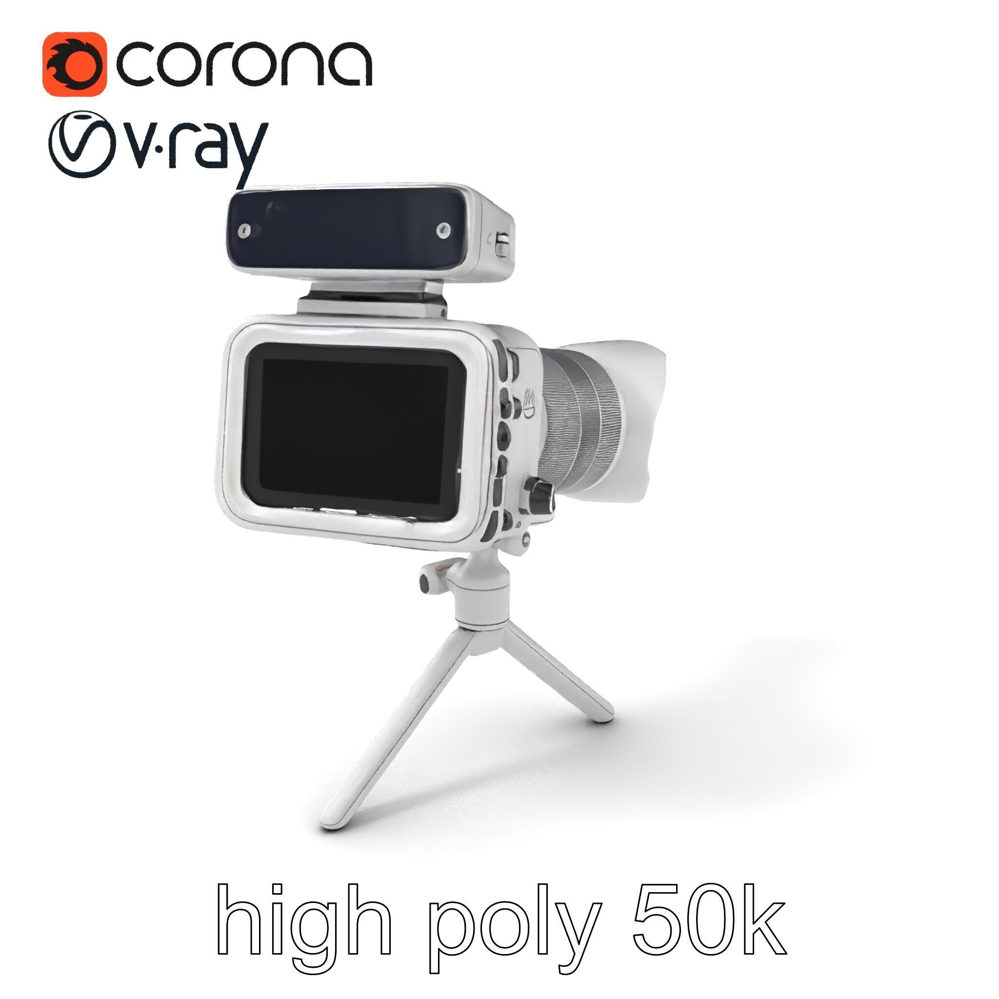 Futuristic Camera Tripod with Rotatable Platform model pack Low-poly 3D model_2