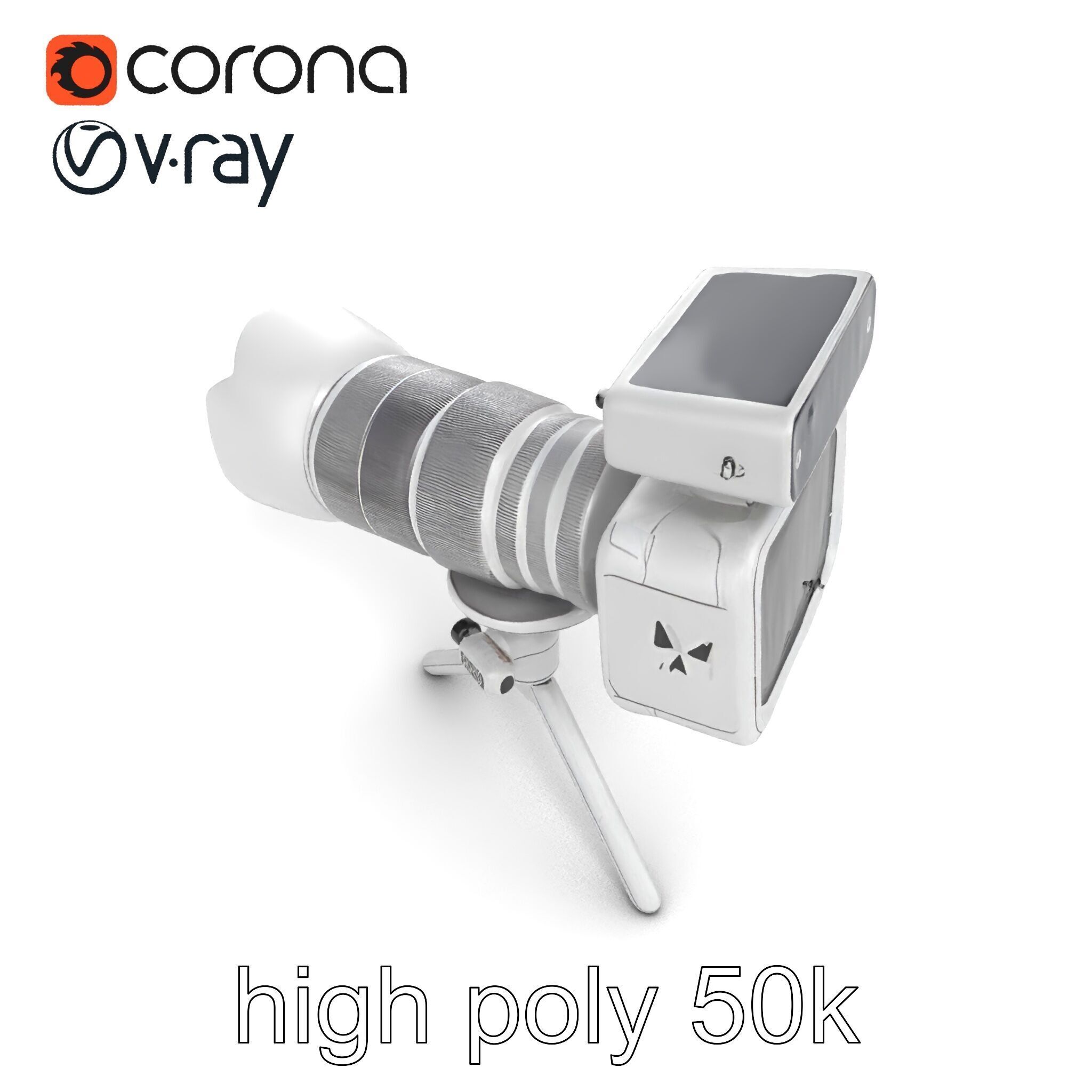 Futuristic Camera Tripod with Rotatable Platform model pack Low-poly 3D model_11