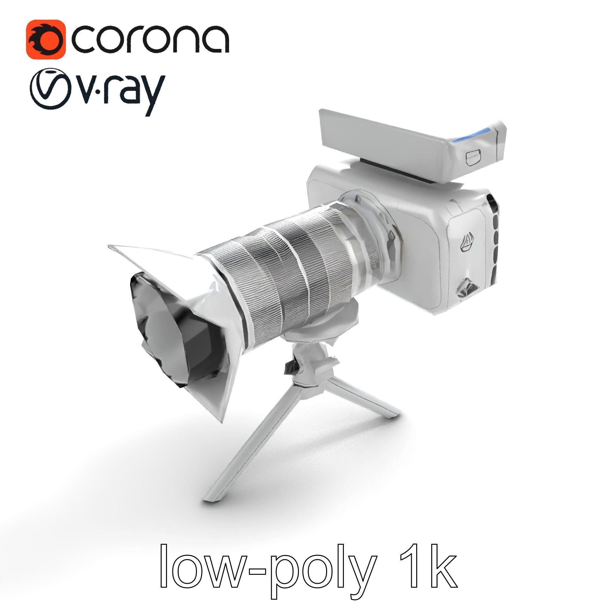 Futuristic Camera Tripod with Rotatable Platform model pack Low-poly 3D model_8