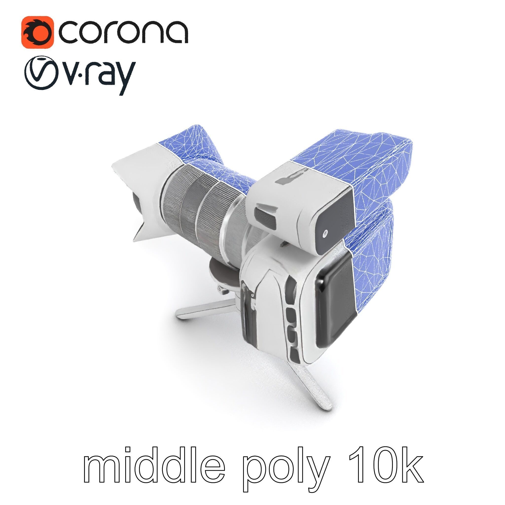 Futuristic Camera Tripod with Rotatable Platform model pack Low-poly 3D model_18