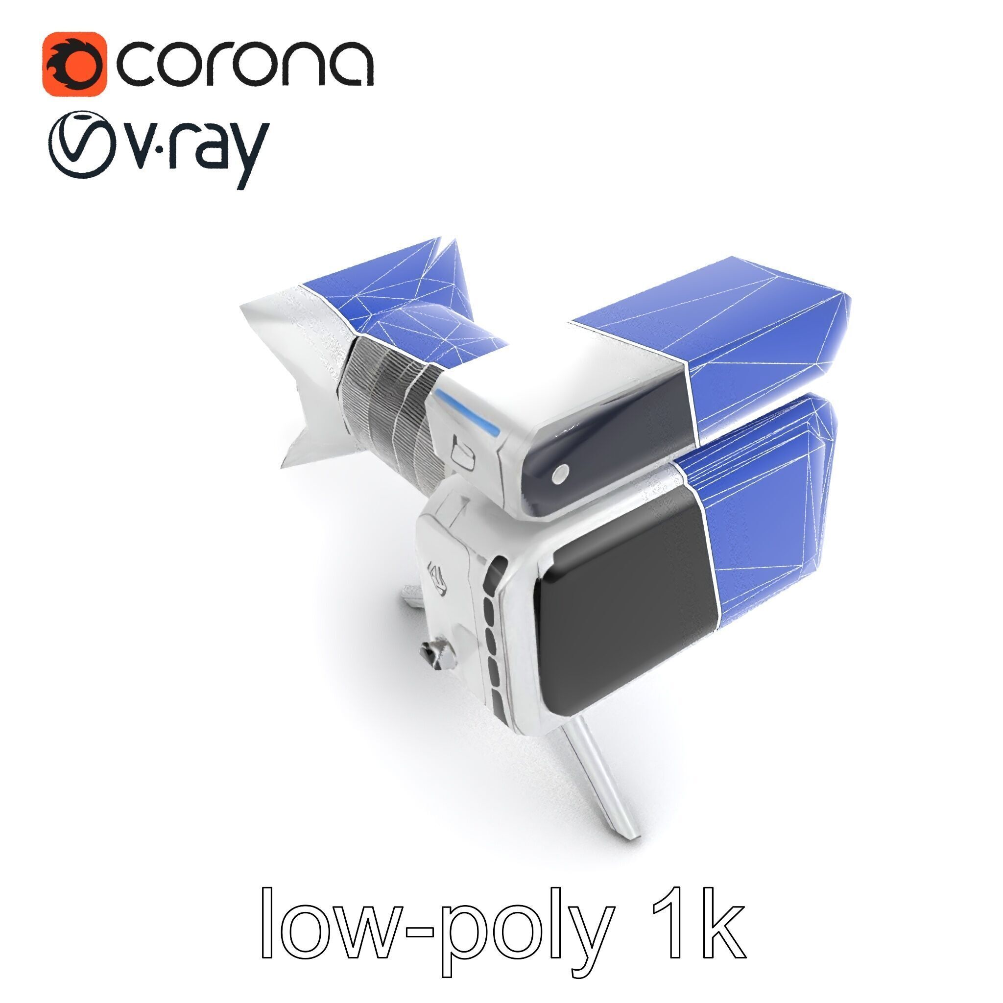 Futuristic Camera Tripod with Rotatable Platform model pack Low-poly 3D model_26