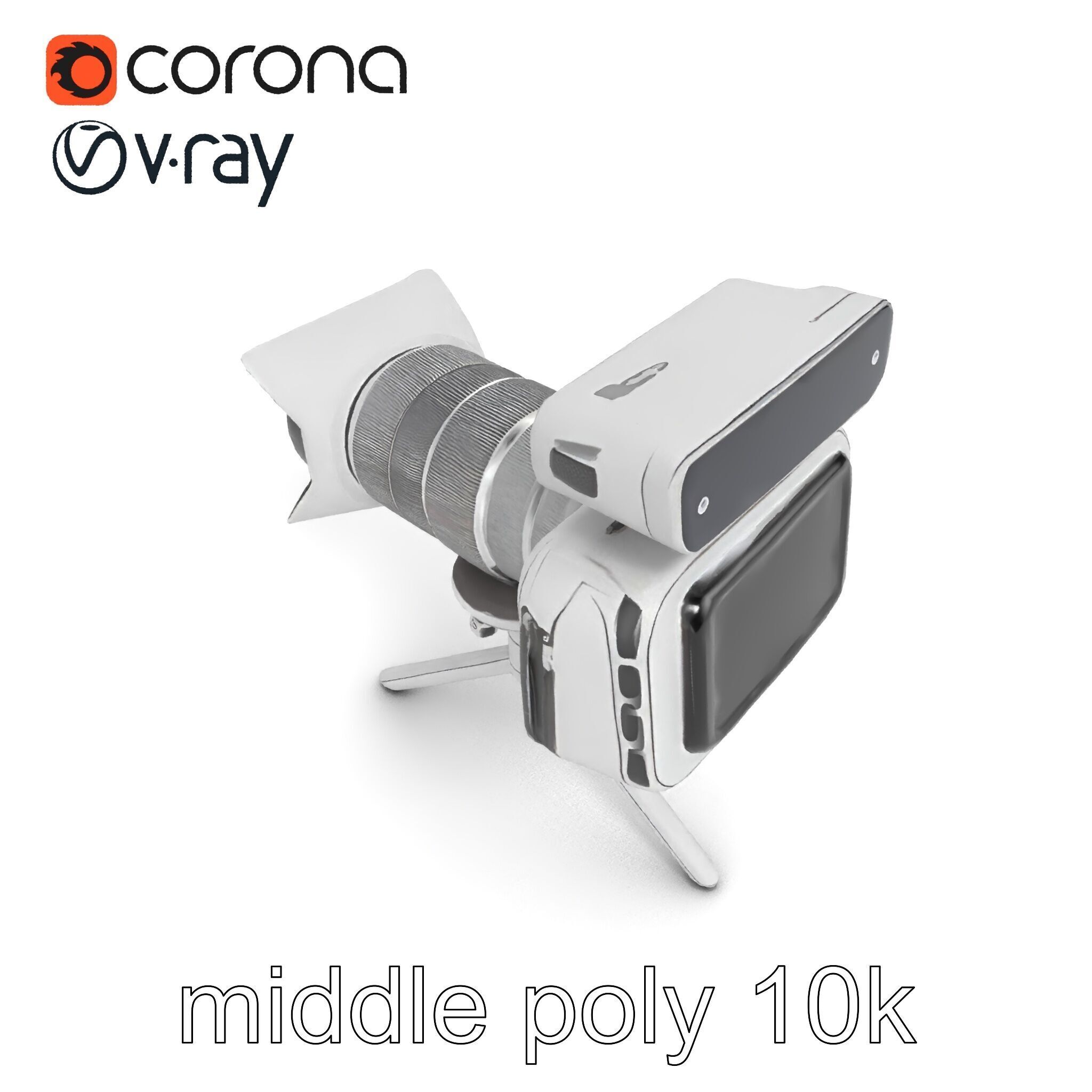 Futuristic Camera Tripod with Rotatable Platform model pack Low-poly 3D model_16