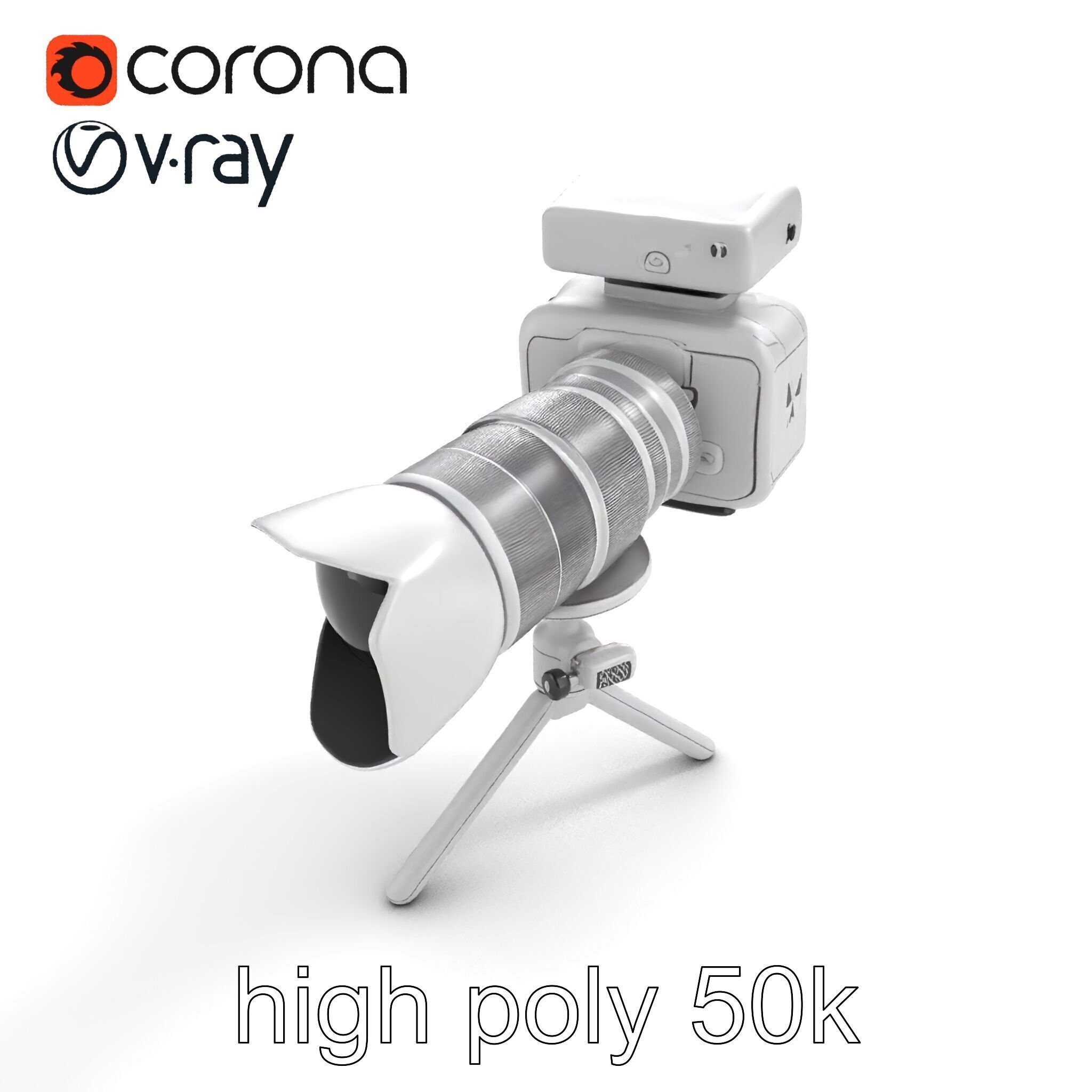 Futuristic Camera Tripod with Rotatable Platform model pack Low-poly 3D model_9