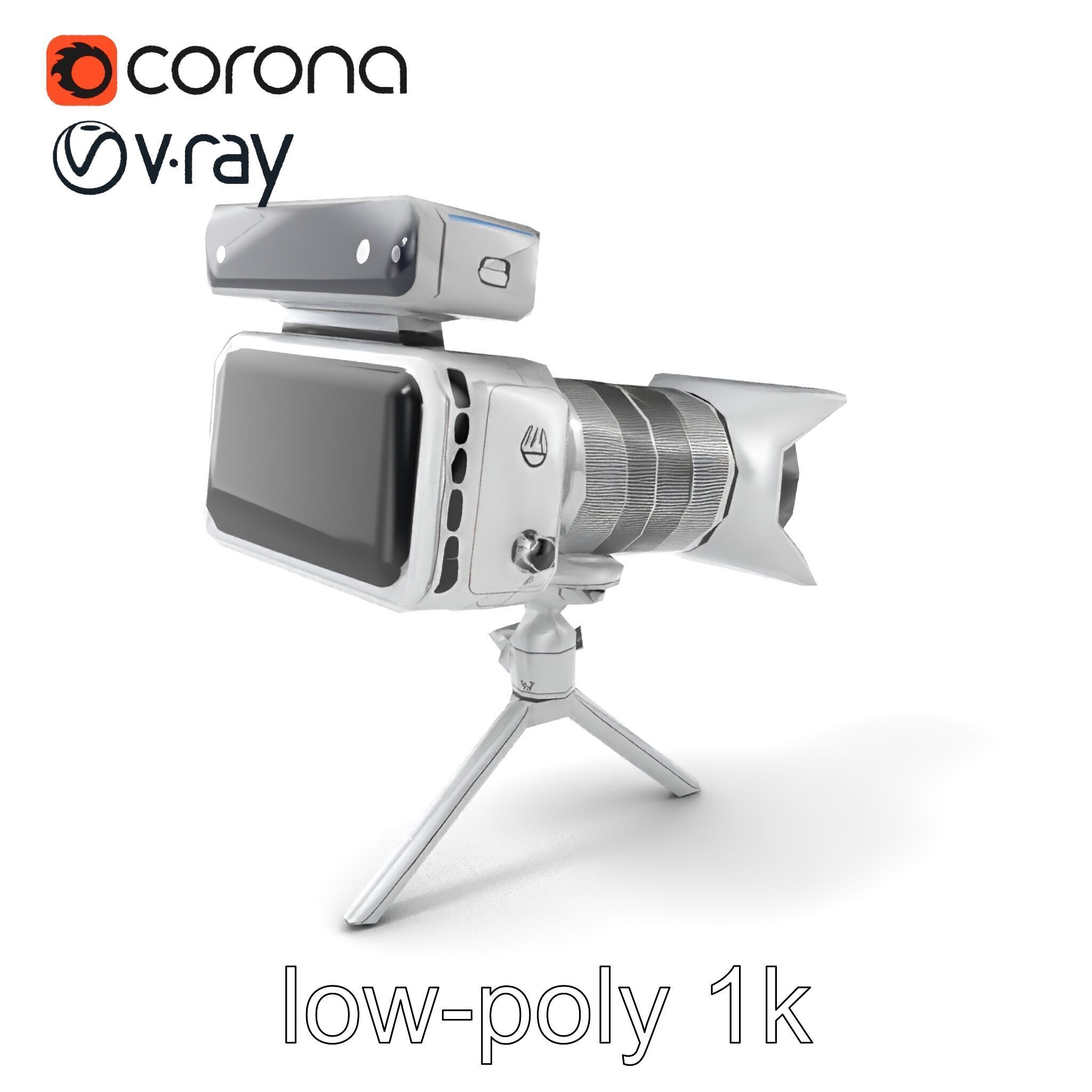 Futuristic Camera Tripod with Rotatable Platform model pack Low-poly 3D model_4