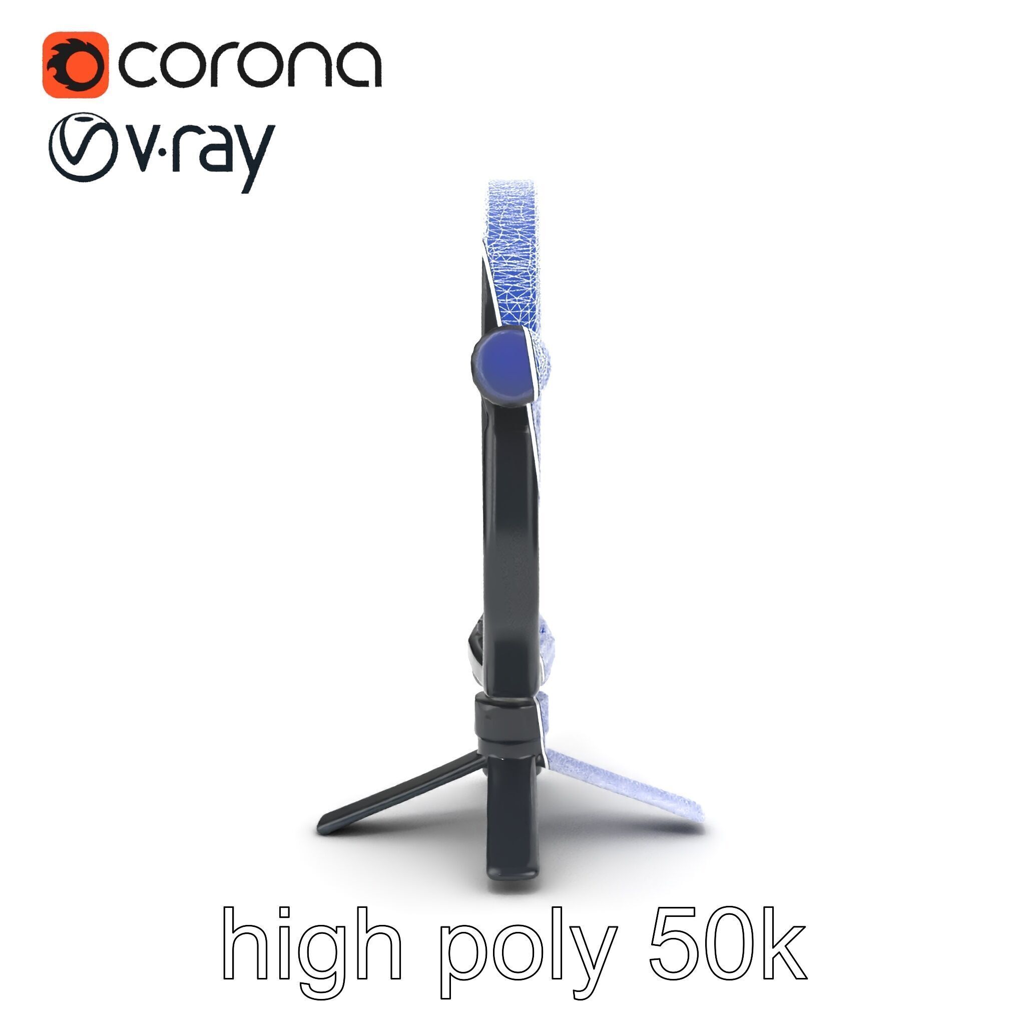 Compact LED Ring Light Adjustable Arms model pack Low-poly 3D model_15