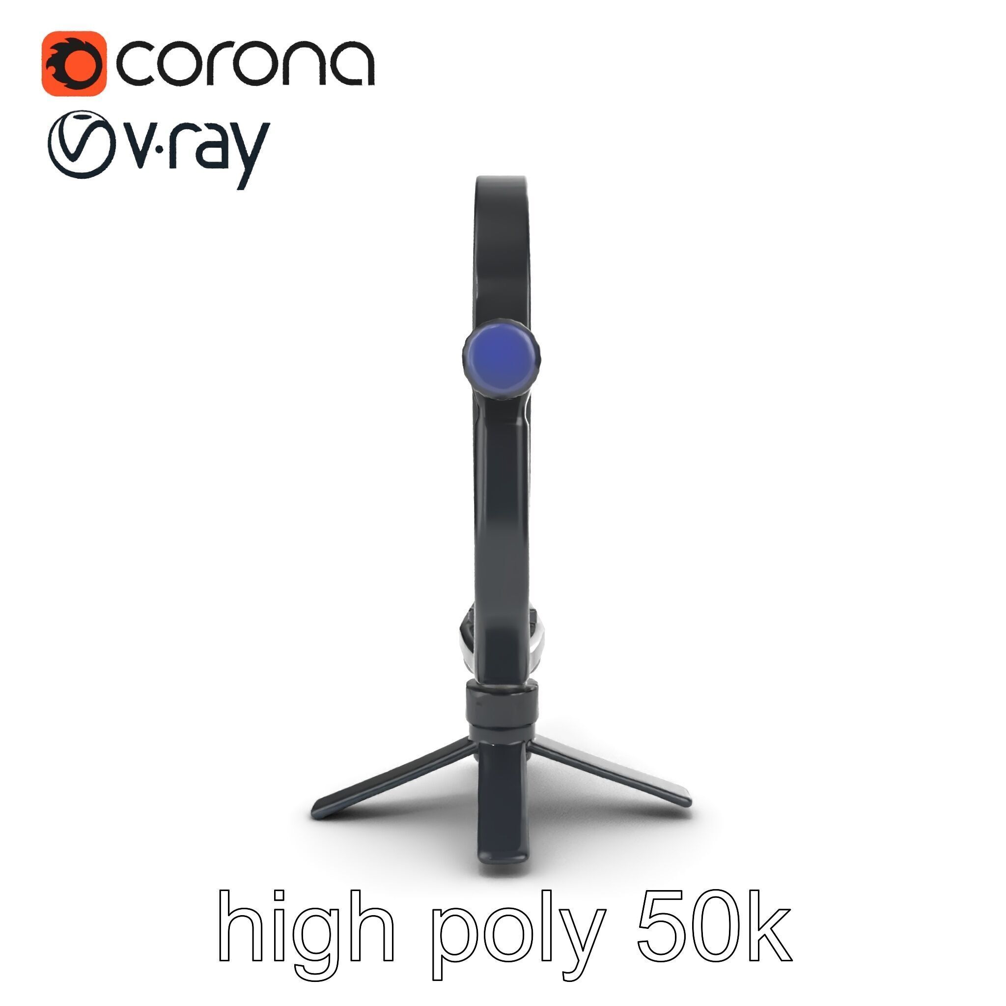 Compact LED Ring Light Adjustable Arms model pack Low-poly 3D model_21