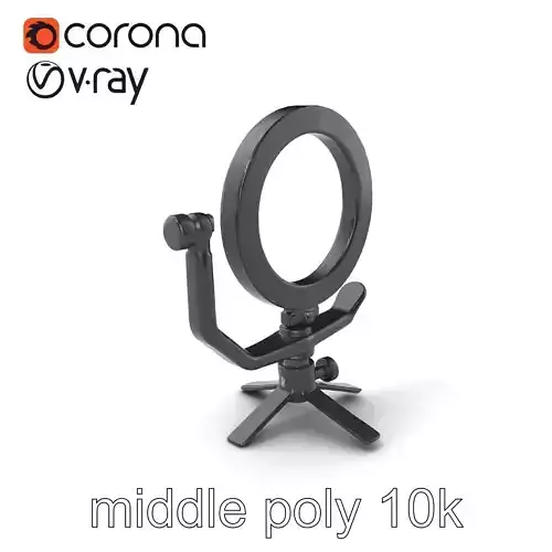 Compact LED Ring Light Adjustable Arms model pack Low-poly 3D model