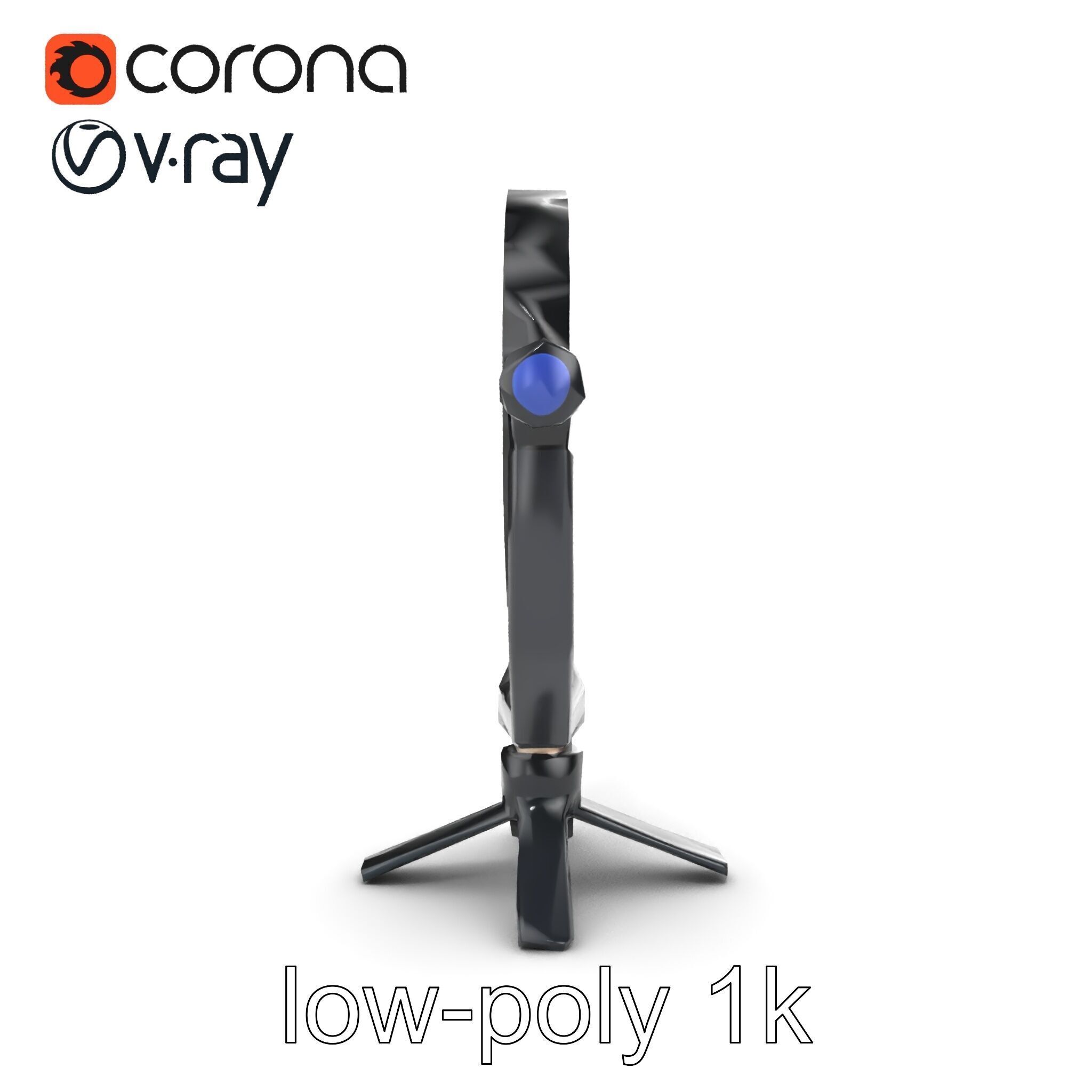 Compact LED Ring Light Adjustable Arms model pack Low-poly 3D model_16