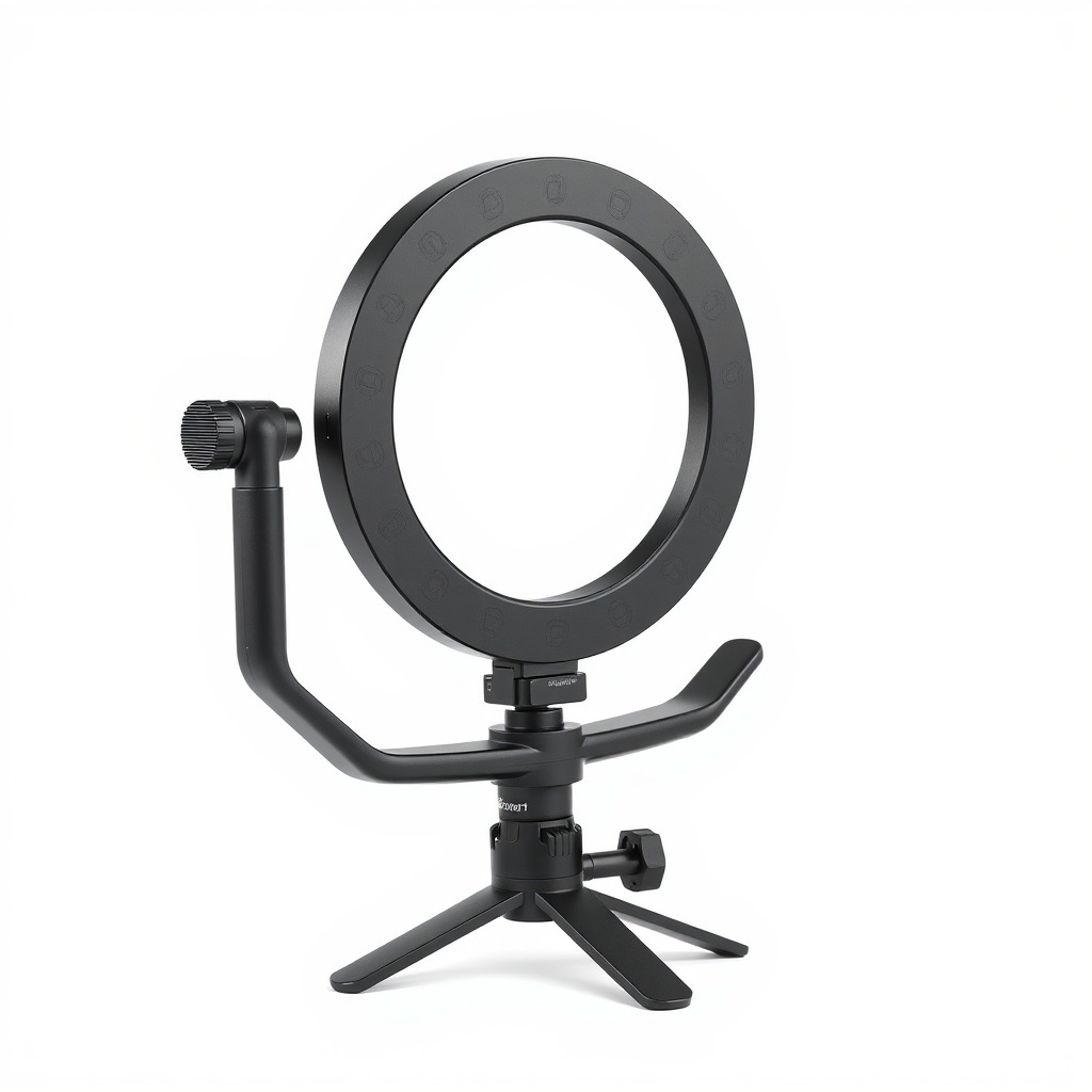 Compact LED Ring Light Adjustable Arms model pack Low-poly 3D model_3