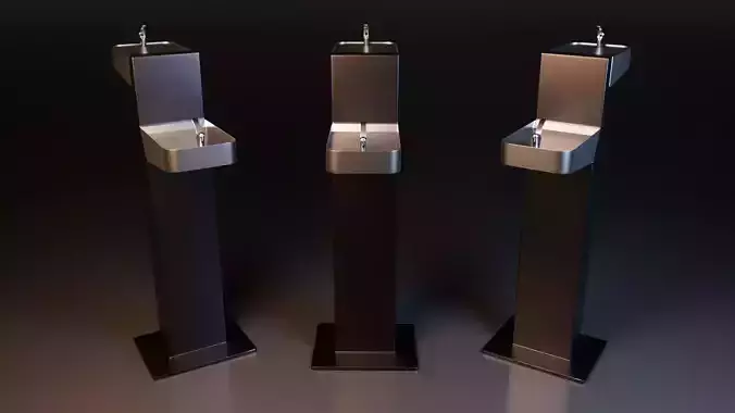 Drinking Fountain Low-poly 3D model