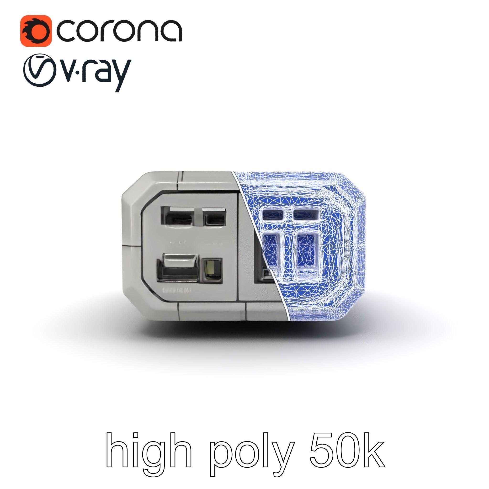 High-Capacity Steel Gray Battery Pack model pack Low-poly 3D model_27