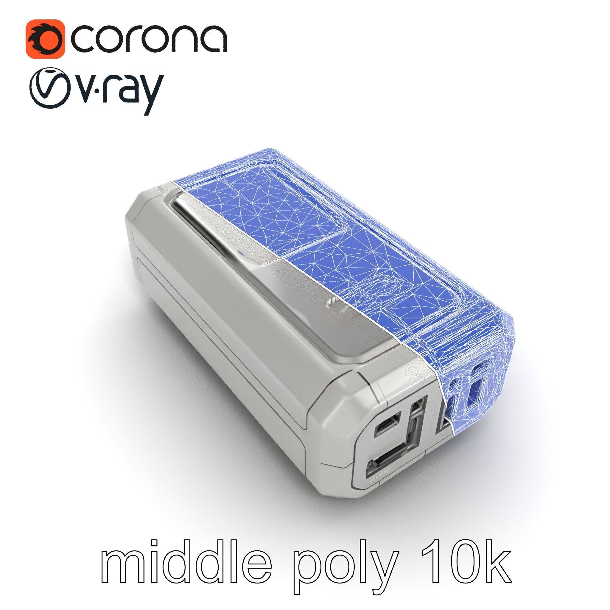 High-Capacity Steel Gray Battery Pack model pack Low-poly 3D model_29