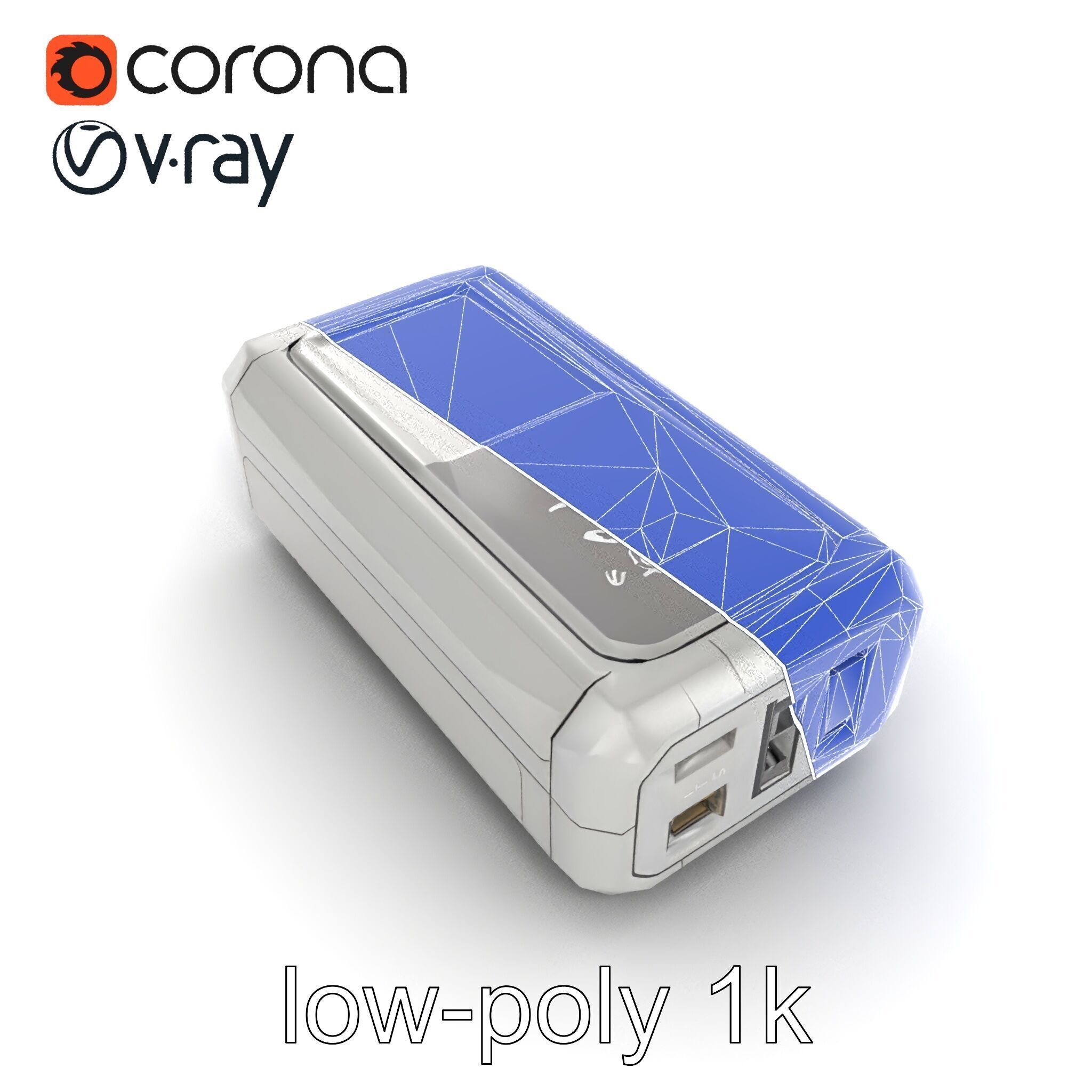 High-Capacity Steel Gray Battery Pack model pack Low-poly 3D model_24