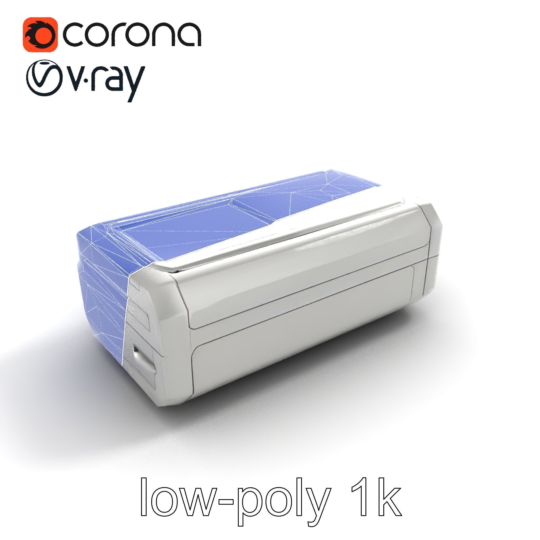 High-Capacity Steel Gray Battery Pack model pack Low-poly 3D model_15