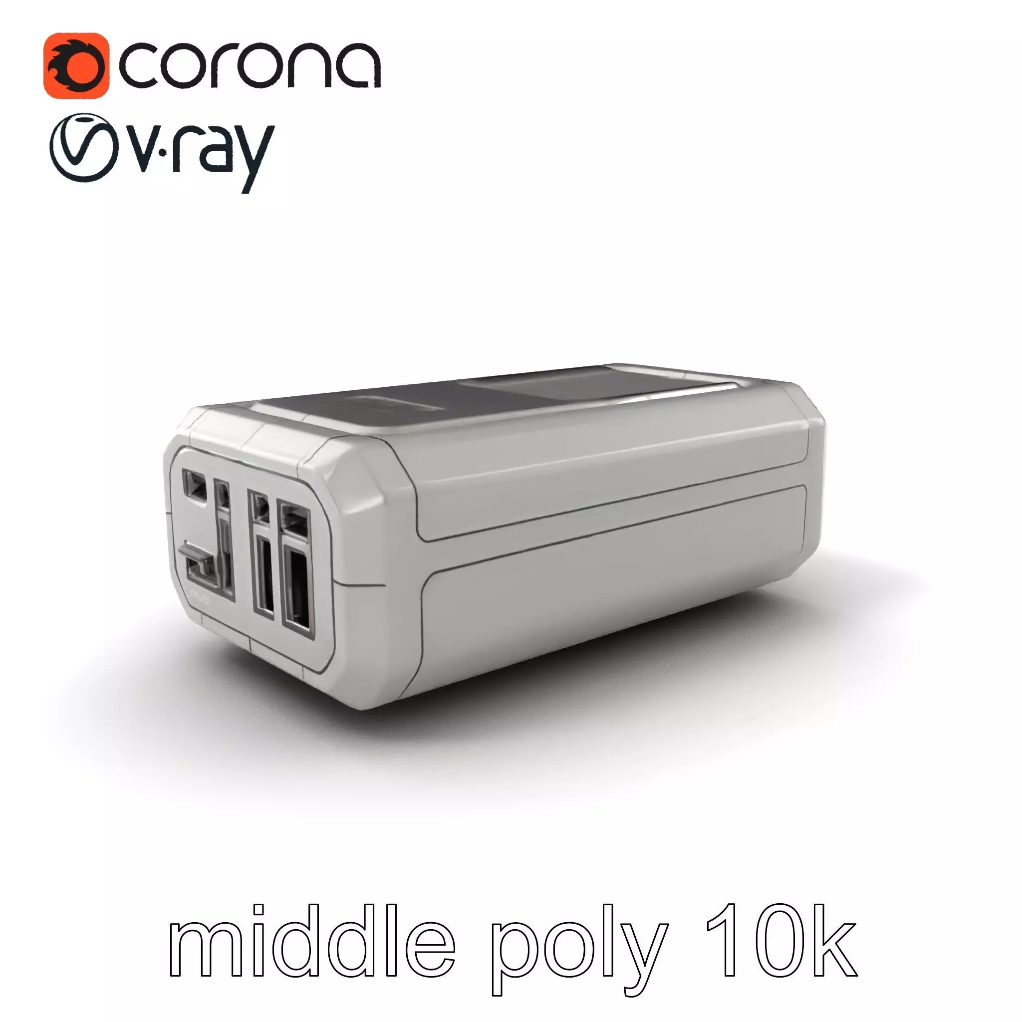 High-Capacity Steel Gray Battery Pack model pack Low-poly 3D model_0