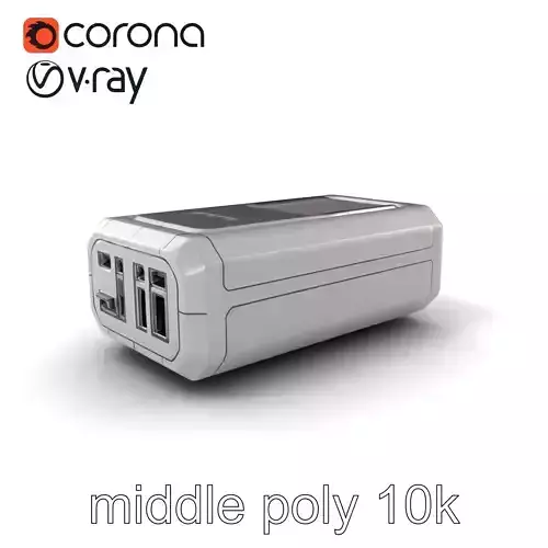 High-Capacity Steel Gray Battery Pack model pack Low-poly 3D model