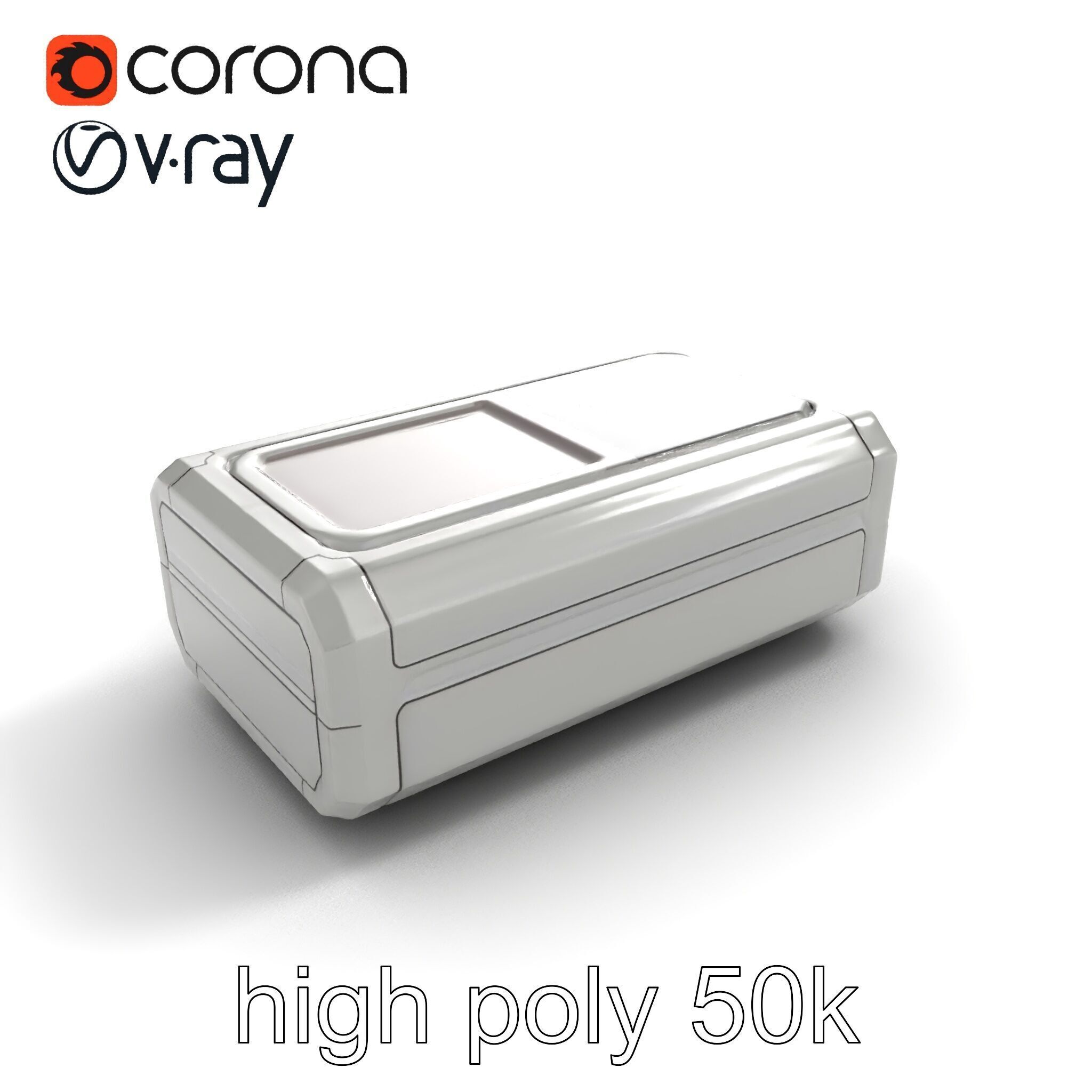 High-Capacity Steel Gray Battery Pack model pack Low-poly 3D model_14