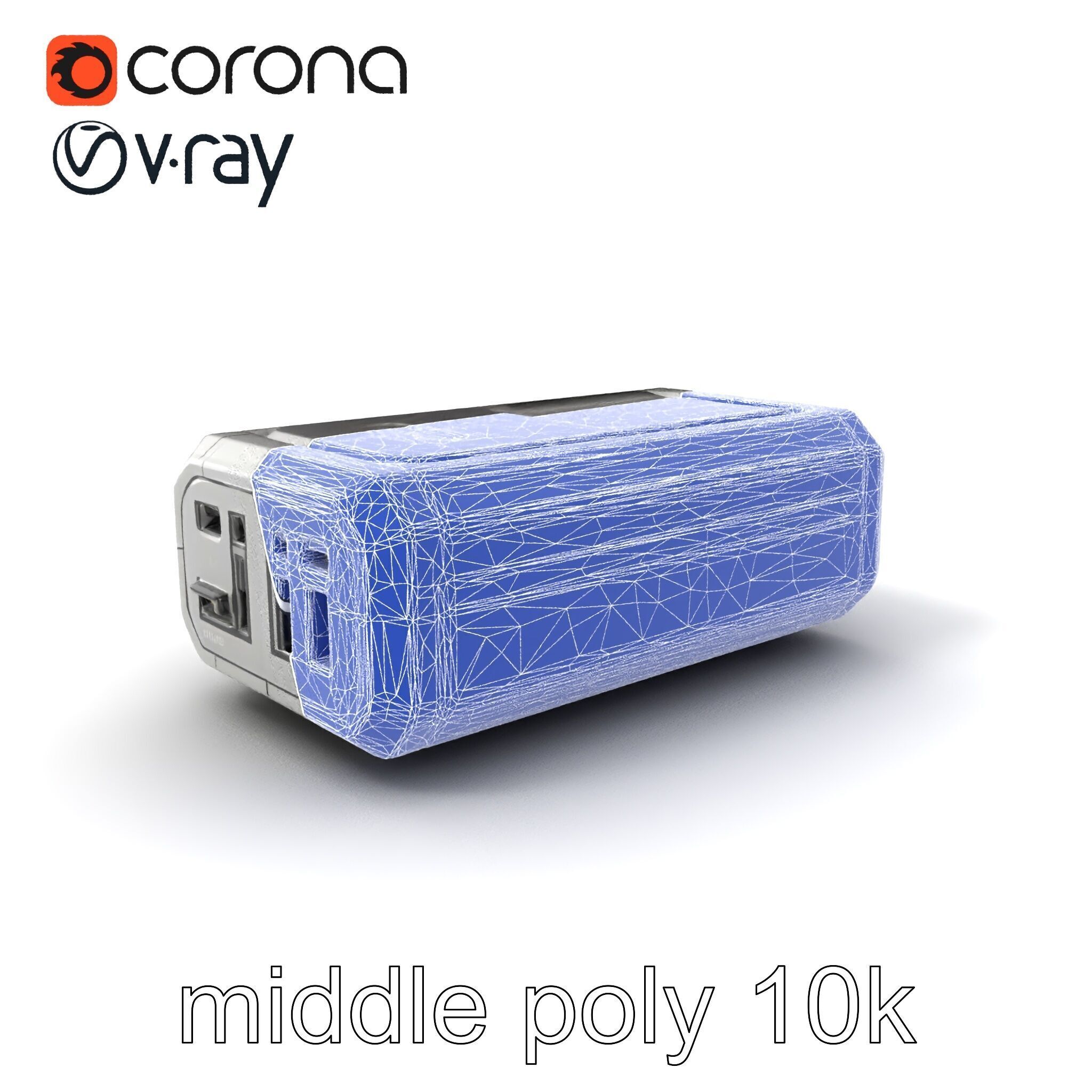 High-Capacity Steel Gray Battery Pack model pack Low-poly 3D model_6