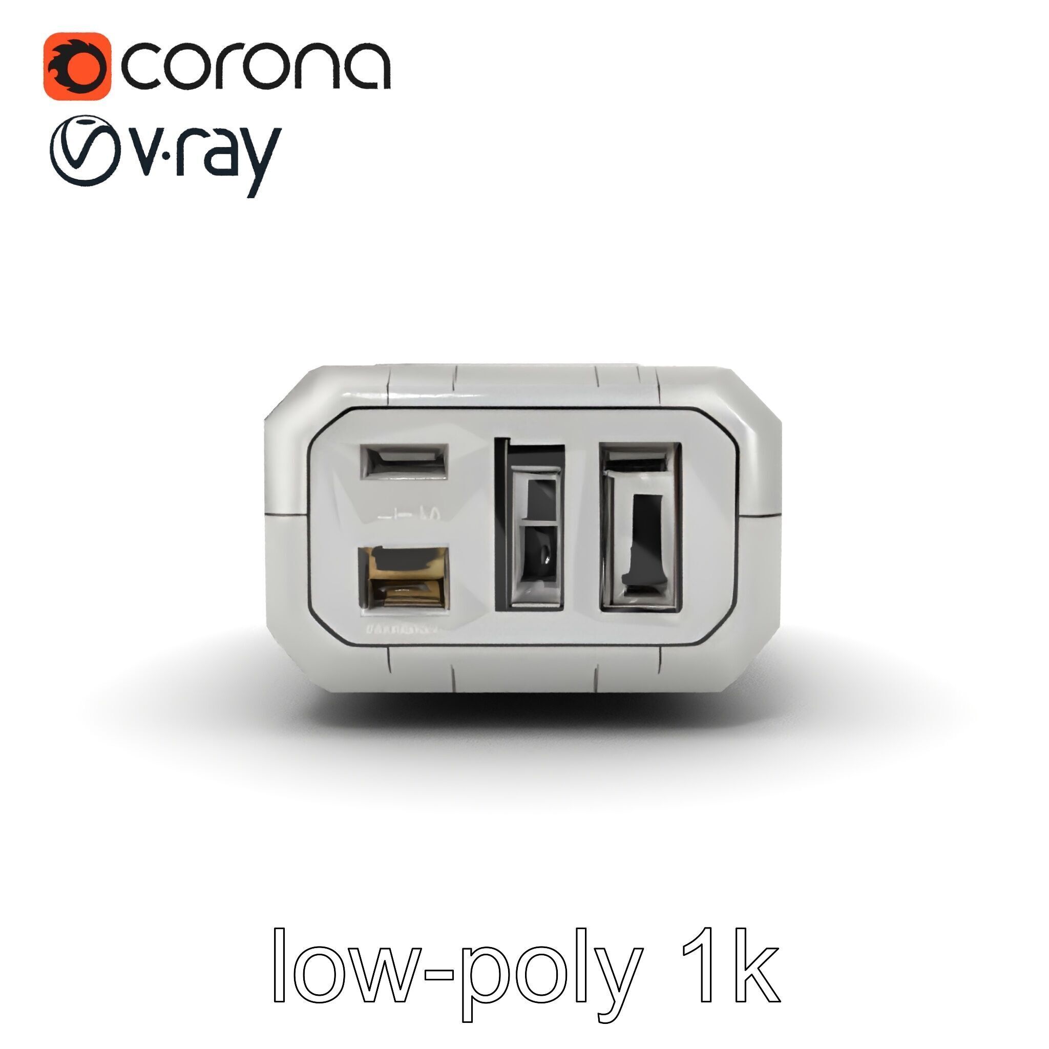 High-Capacity Steel Gray Battery Pack model pack Low-poly 3D model_17