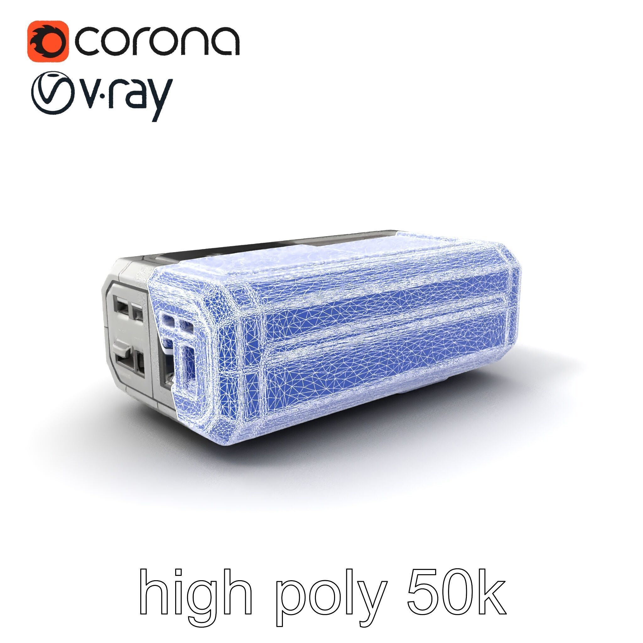 High-Capacity Steel Gray Battery Pack model pack Low-poly 3D model_10