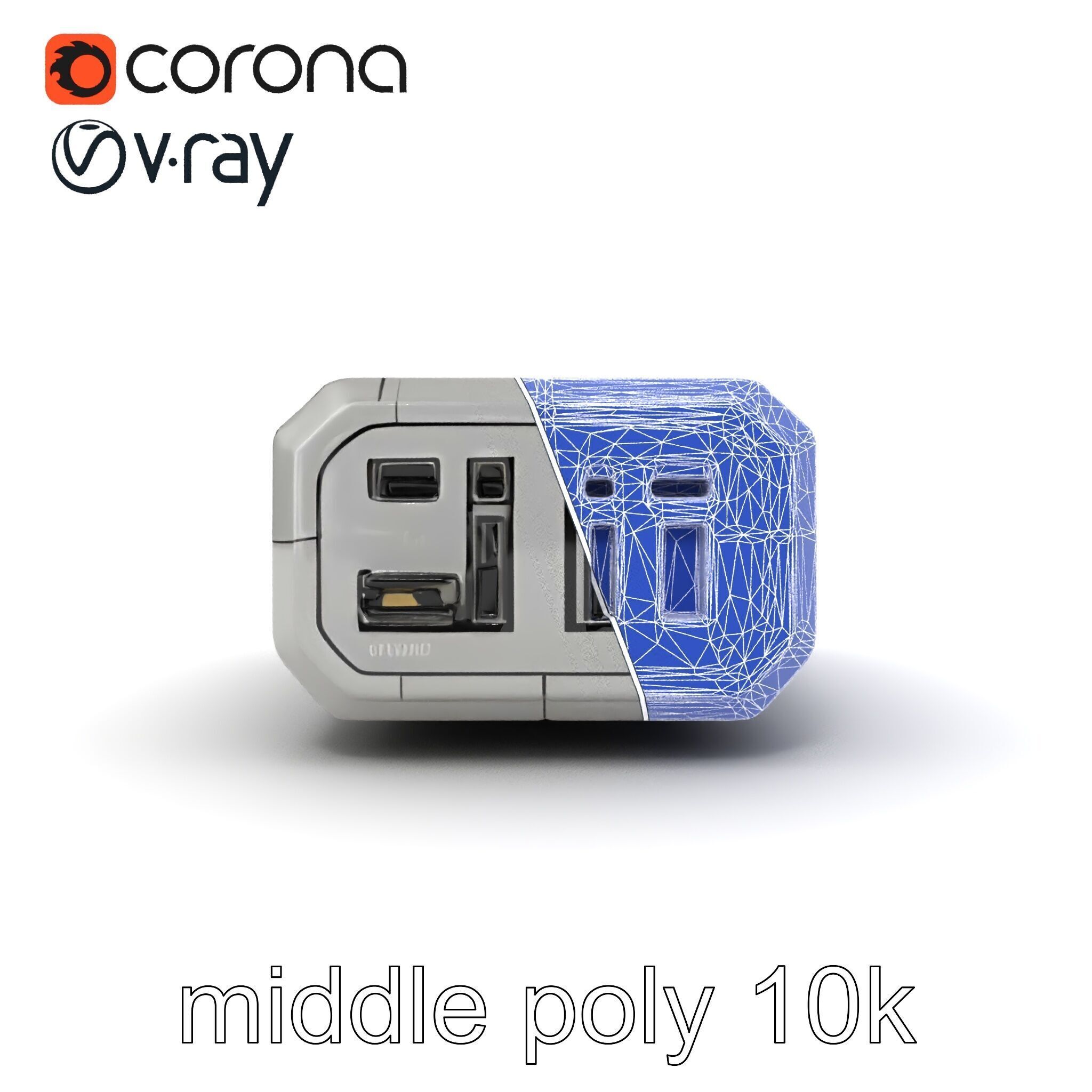 High-Capacity Steel Gray Battery Pack model pack Low-poly 3D model_11