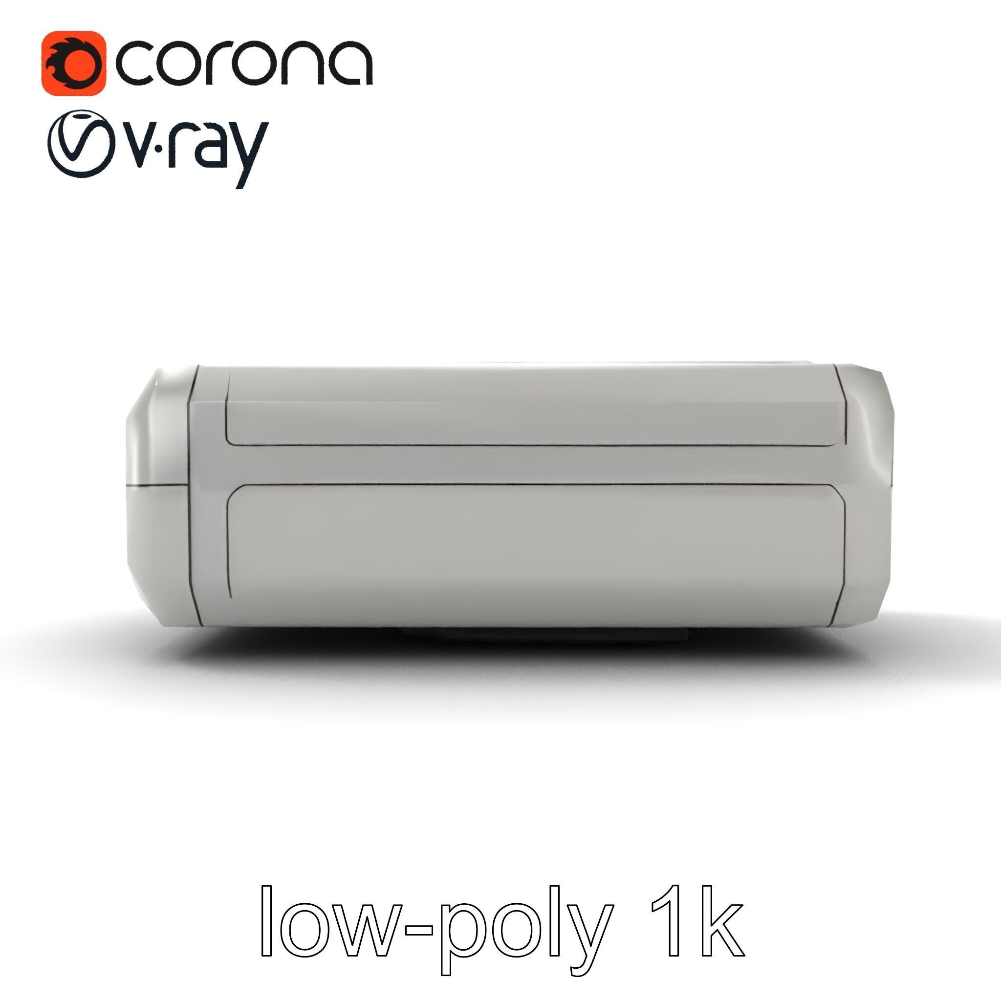 High-Capacity Steel Gray Battery Pack model pack Low-poly 3D model_13