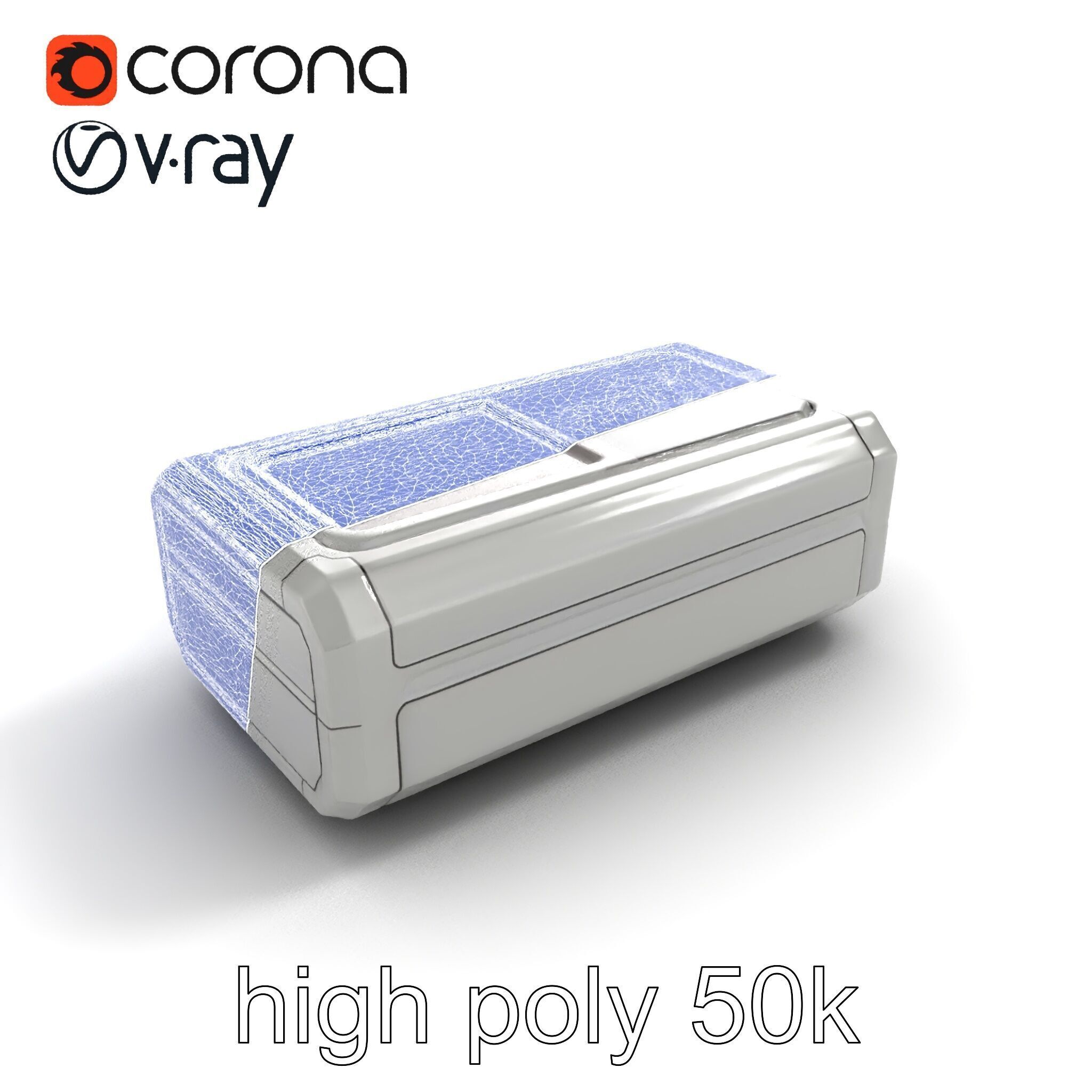 High-Capacity Steel Gray Battery Pack model pack Low-poly 3D model_21