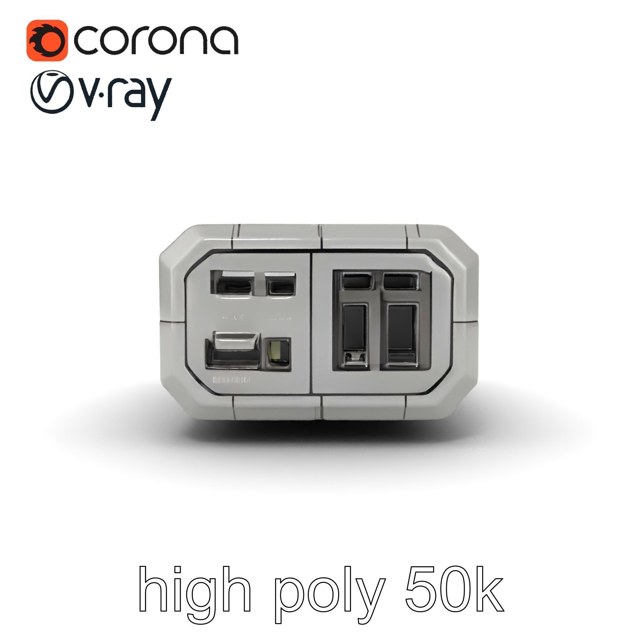 High-Capacity Steel Gray Battery Pack model pack Low-poly 3D model_19