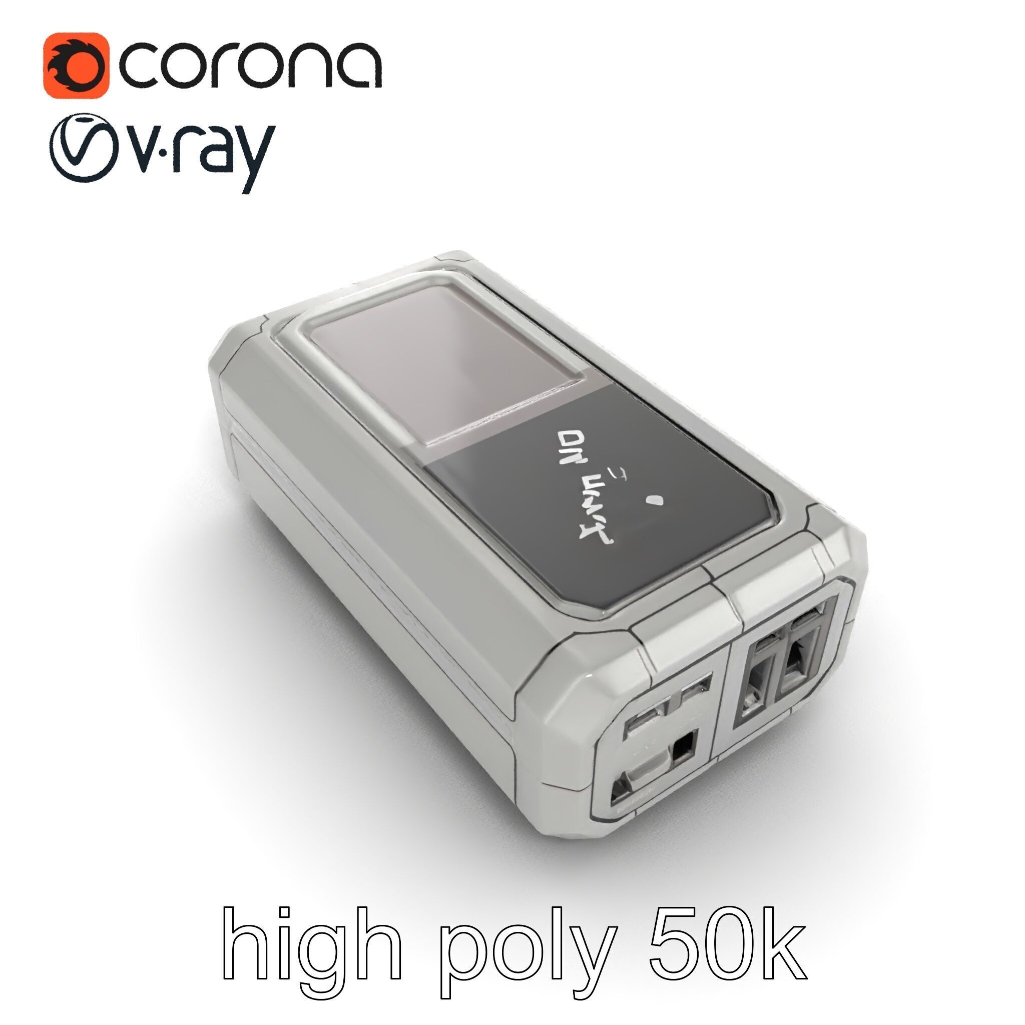 High-Capacity Steel Gray Battery Pack model pack Low-poly 3D model_30