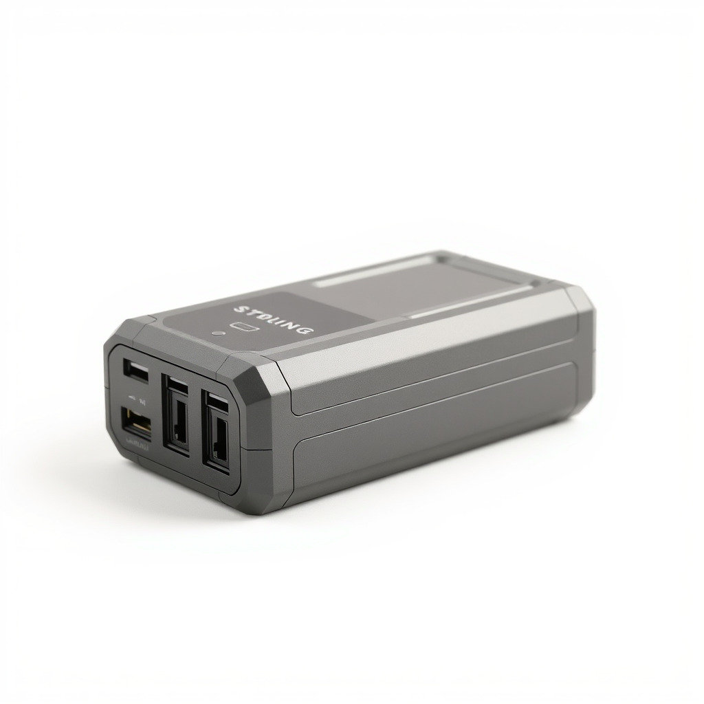 High-Capacity Steel Gray Battery Pack model pack Low-poly 3D model_4