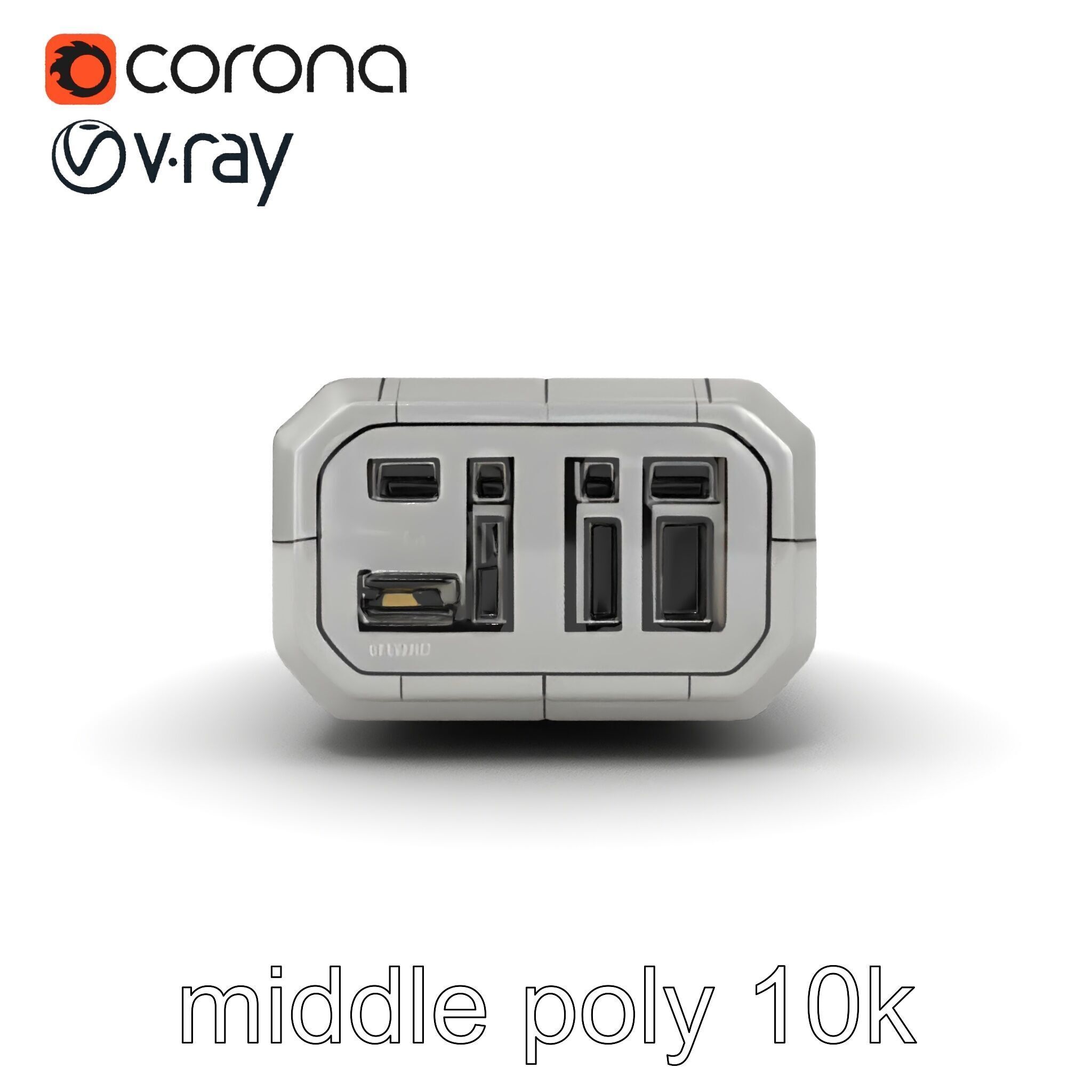 High-Capacity Steel Gray Battery Pack model pack Low-poly 3D model_25