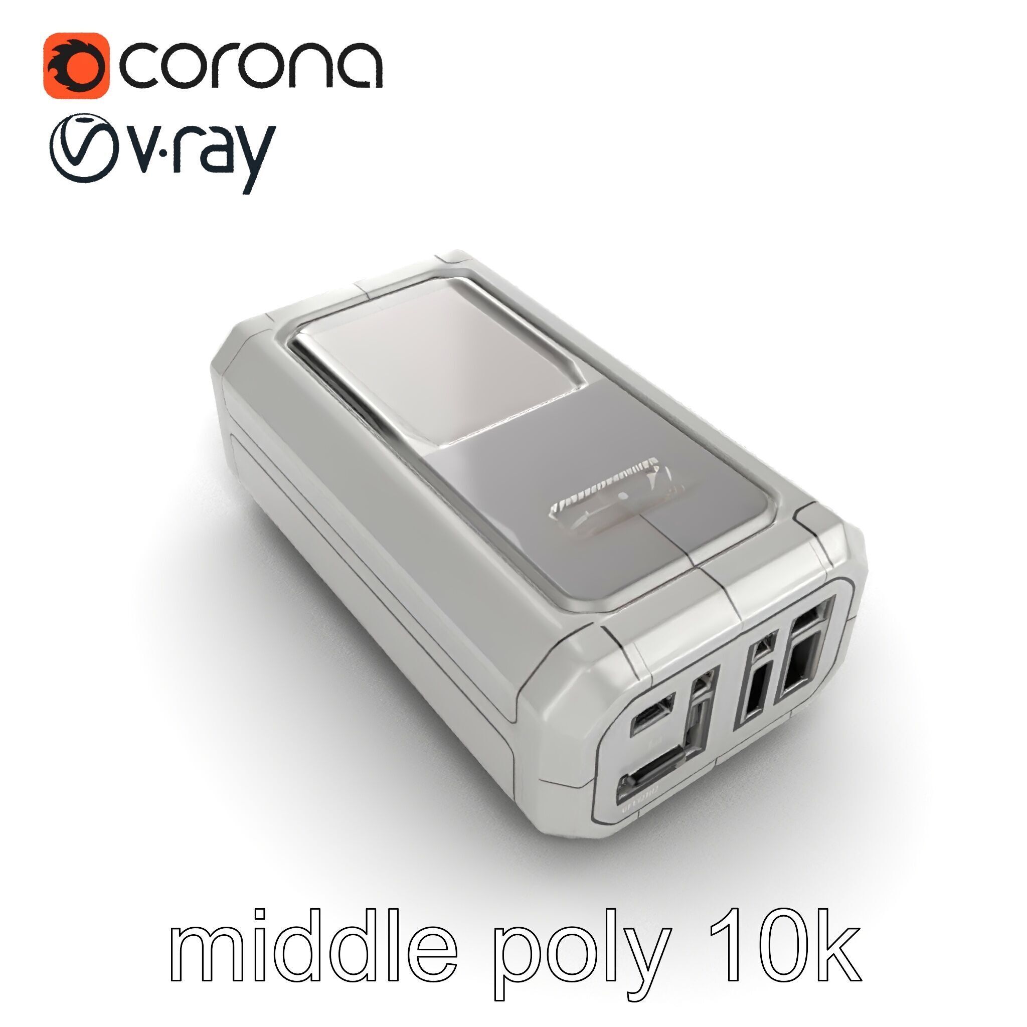 High-Capacity Steel Gray Battery Pack model pack Low-poly 3D model_26