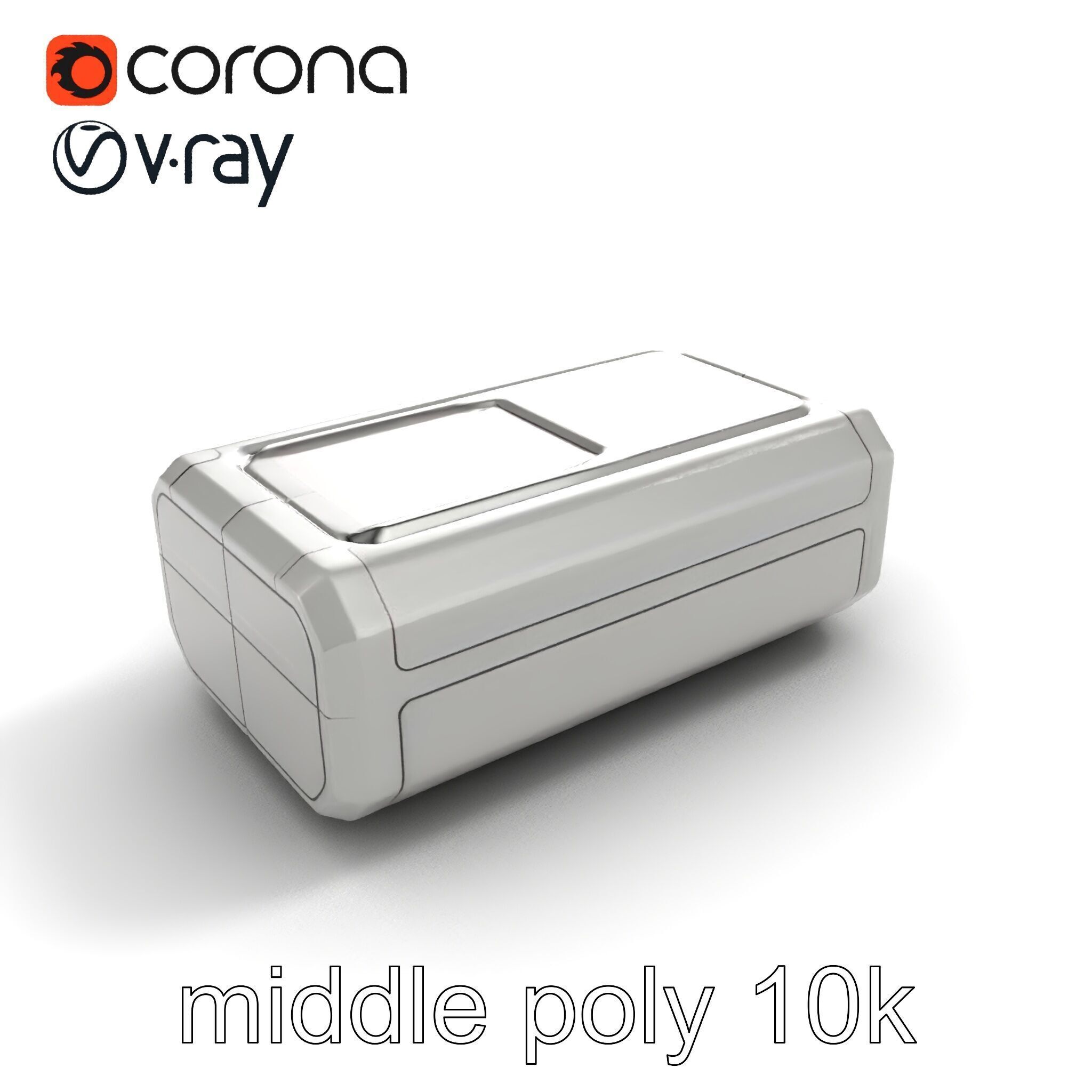 High-Capacity Steel Gray Battery Pack model pack Low-poly 3D model_8