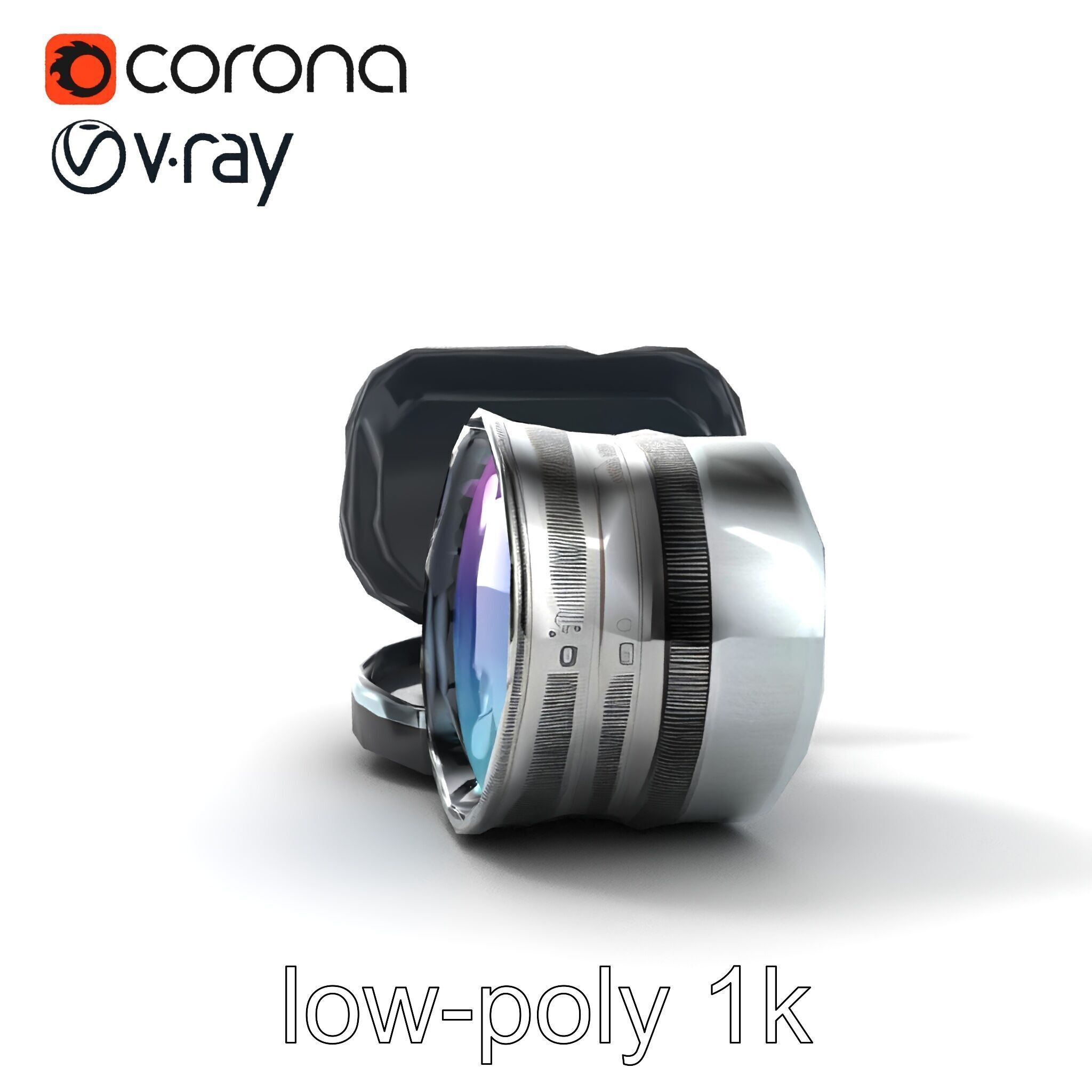 Interchangeable Lens Filter Compact Case Model Pack Low-poly 3D model_24