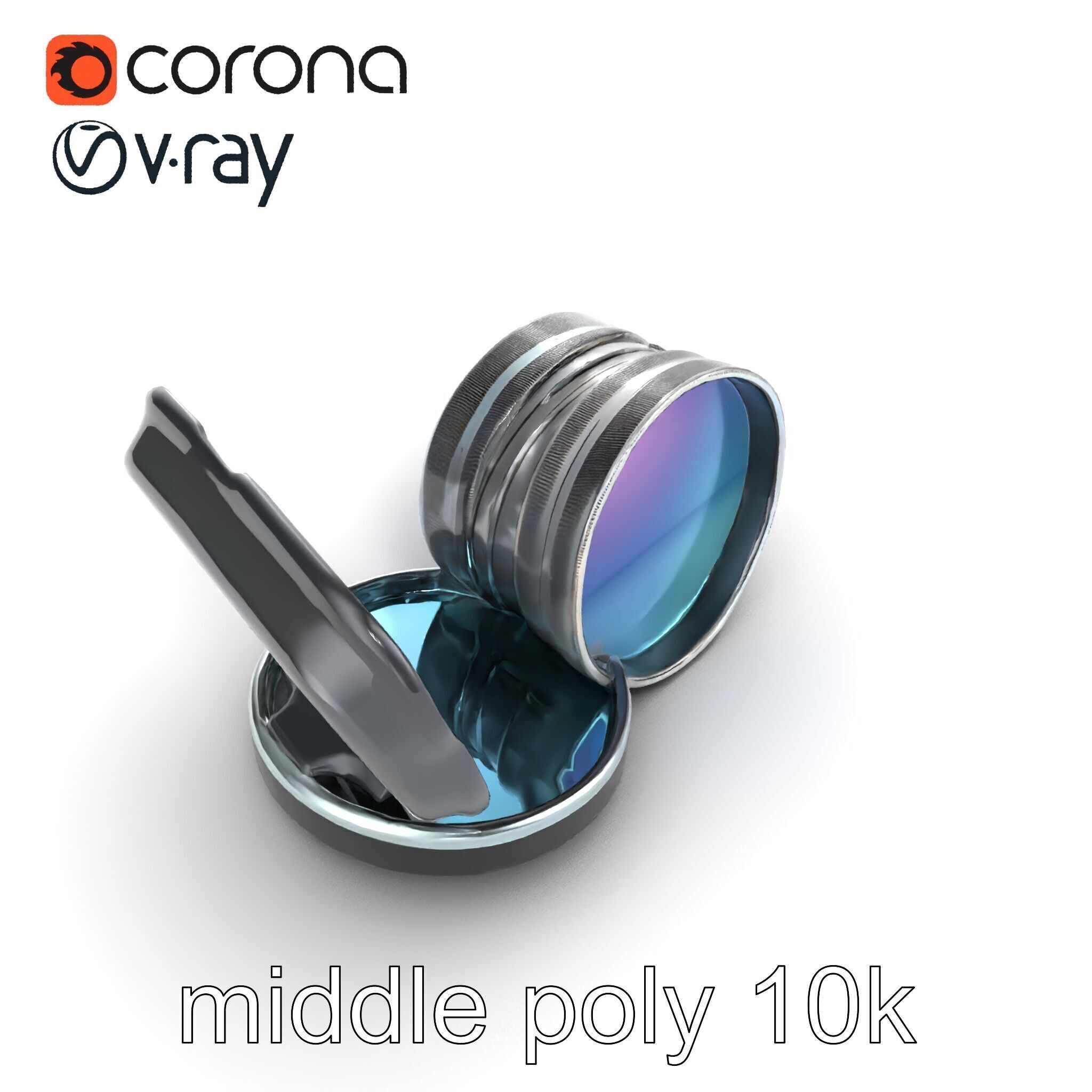 Interchangeable Lens Filter Compact Case Model Pack Low-poly 3D model_13