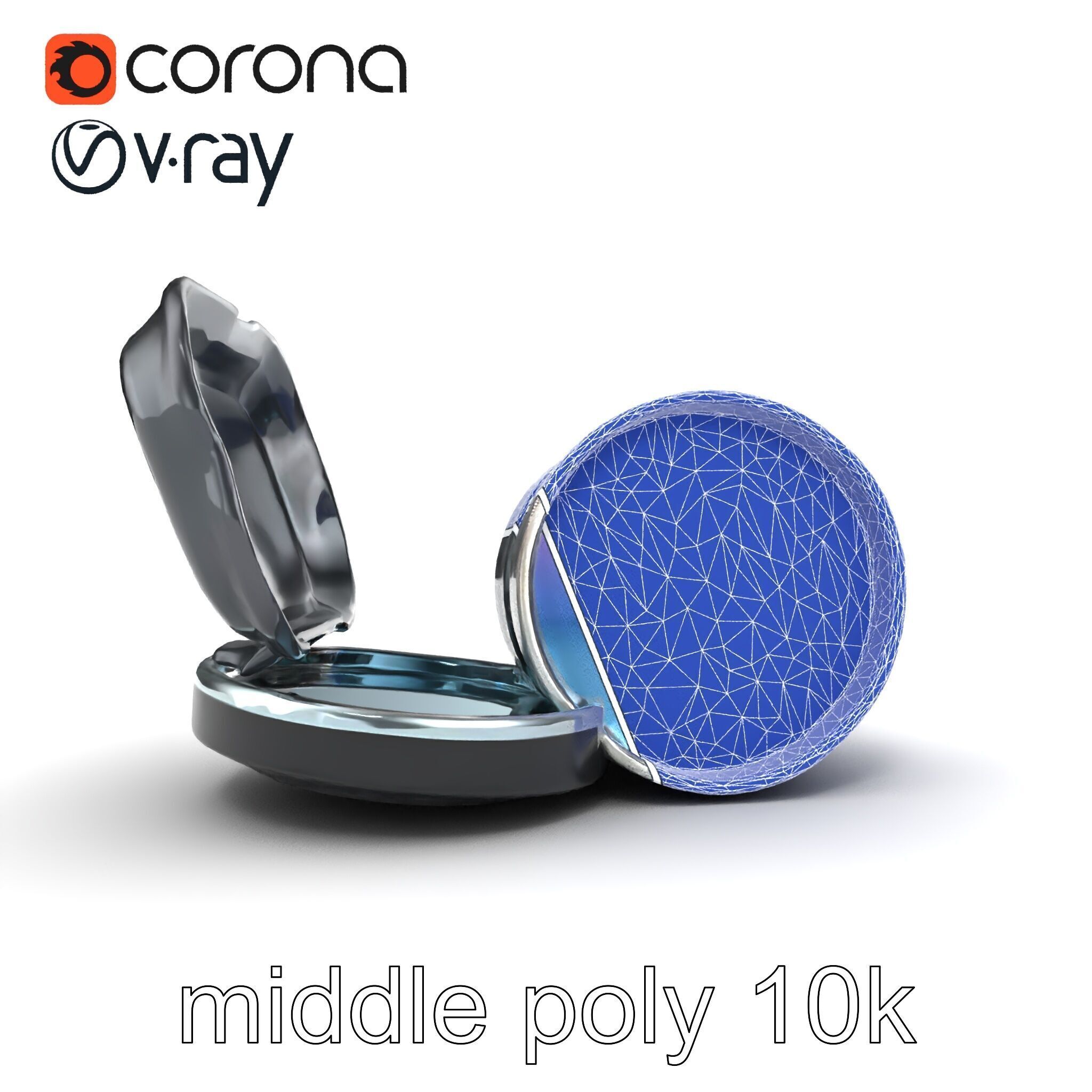 Interchangeable Lens Filter Compact Case Model Pack Low-poly 3D model_19