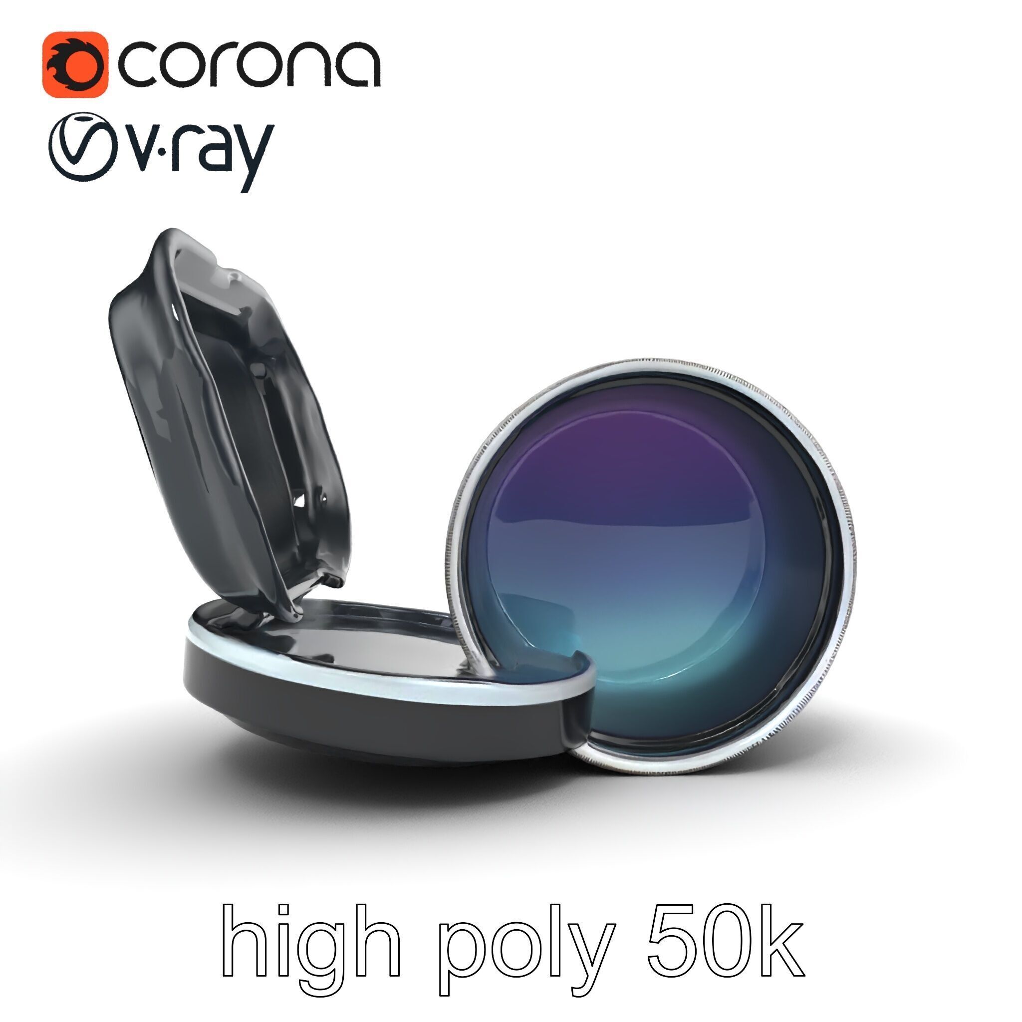 Interchangeable Lens Filter Compact Case Model Pack Low-poly 3D model_20