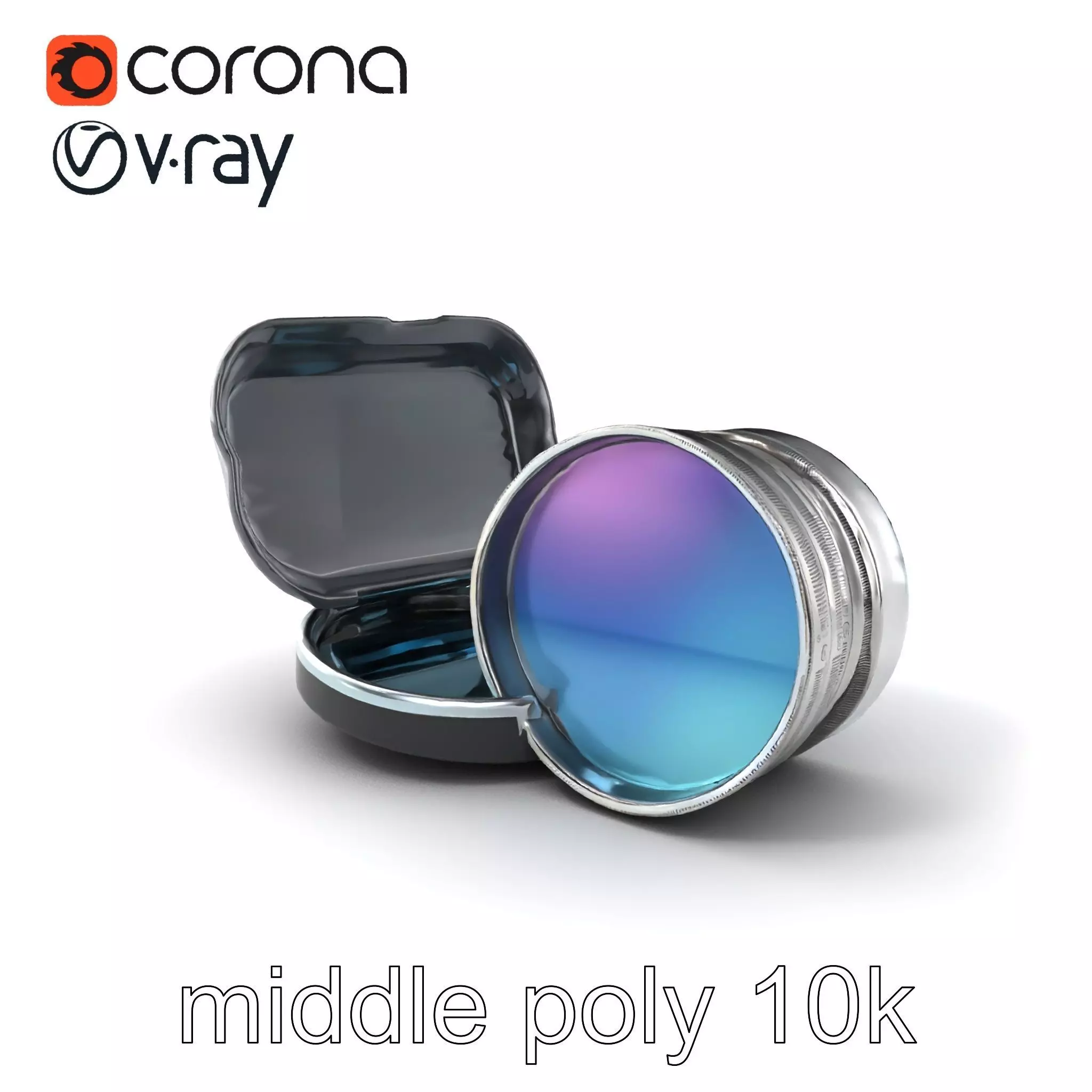 Interchangeable Lens Filter Compact Case Model Pack Low-poly 3D model_0