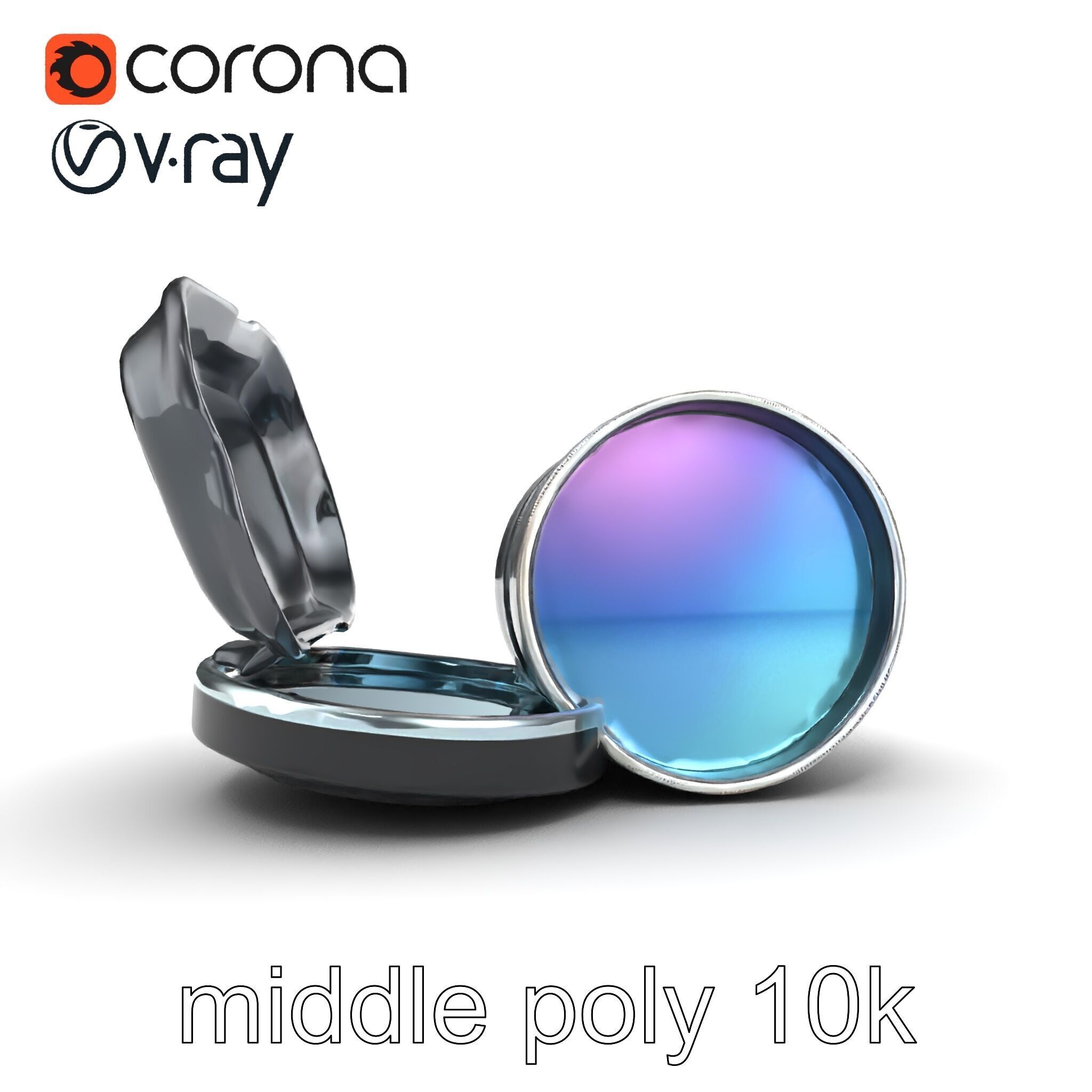 Interchangeable Lens Filter Compact Case Model Pack Low-poly 3D model_22