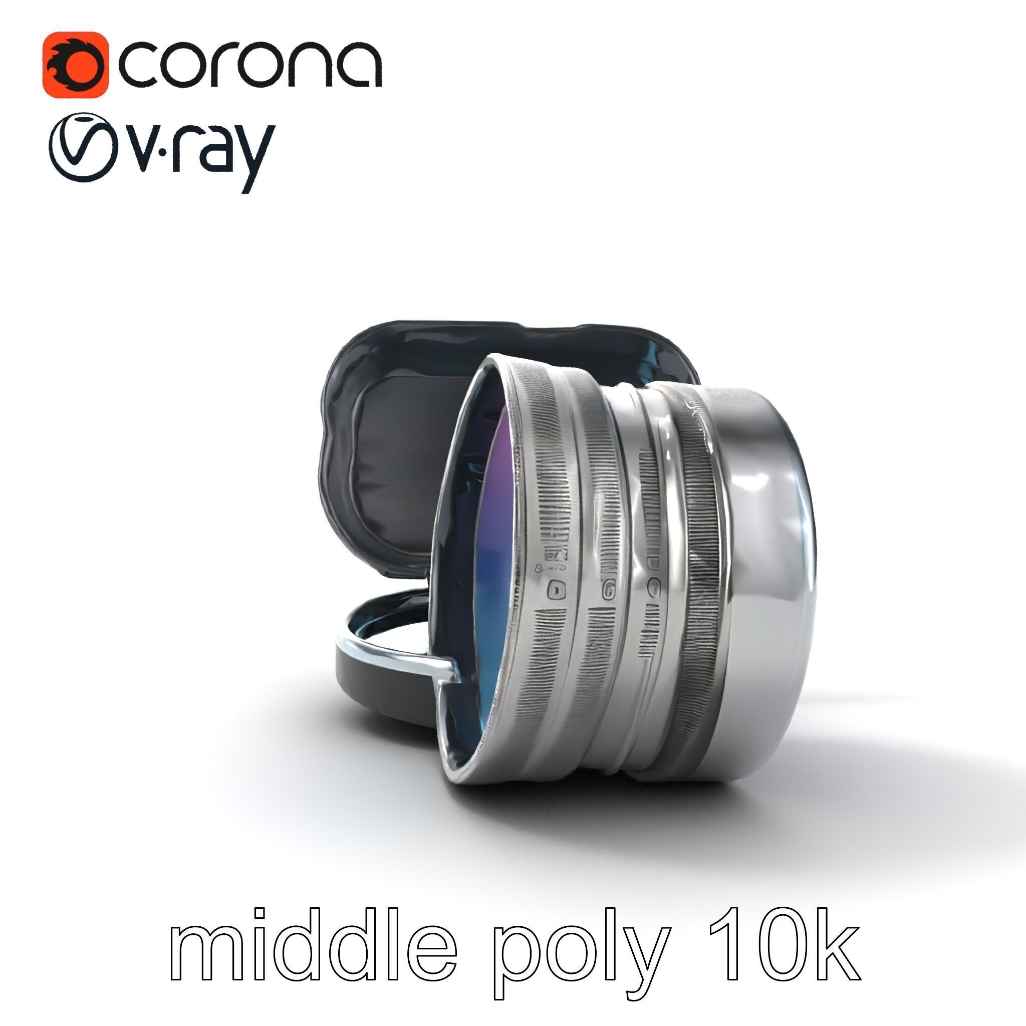 Interchangeable Lens Filter Compact Case Model Pack Low-poly 3D model_28