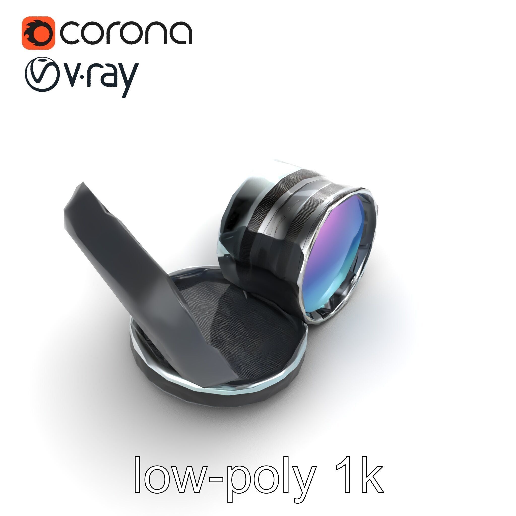 Interchangeable Lens Filter Compact Case Model Pack Low-poly 3D model_12