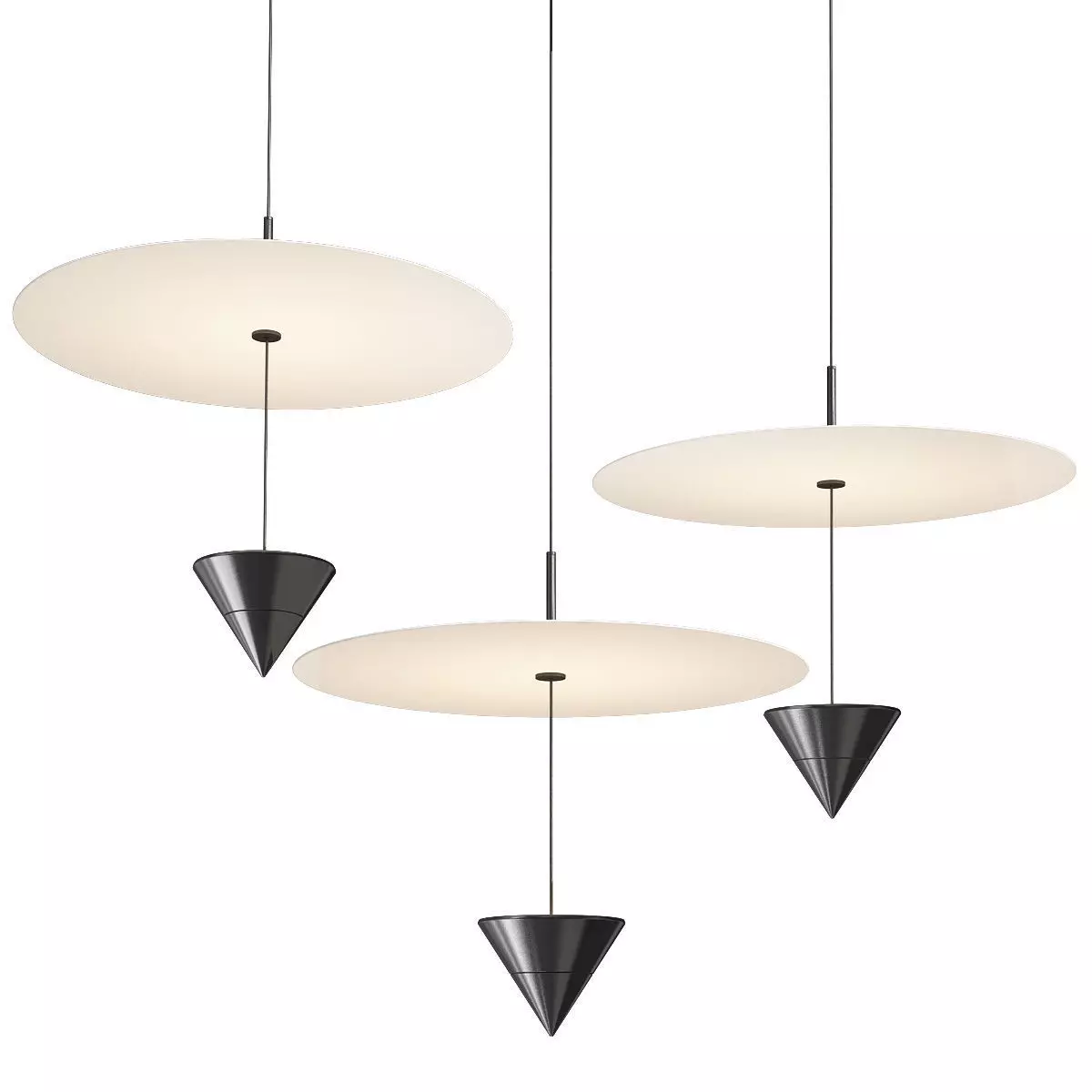 Minimalist Flying Saucer Chandelier 3D model