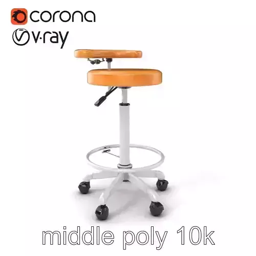 Adjustable Studio Stool with Cushions model pack Low-poly 3D model