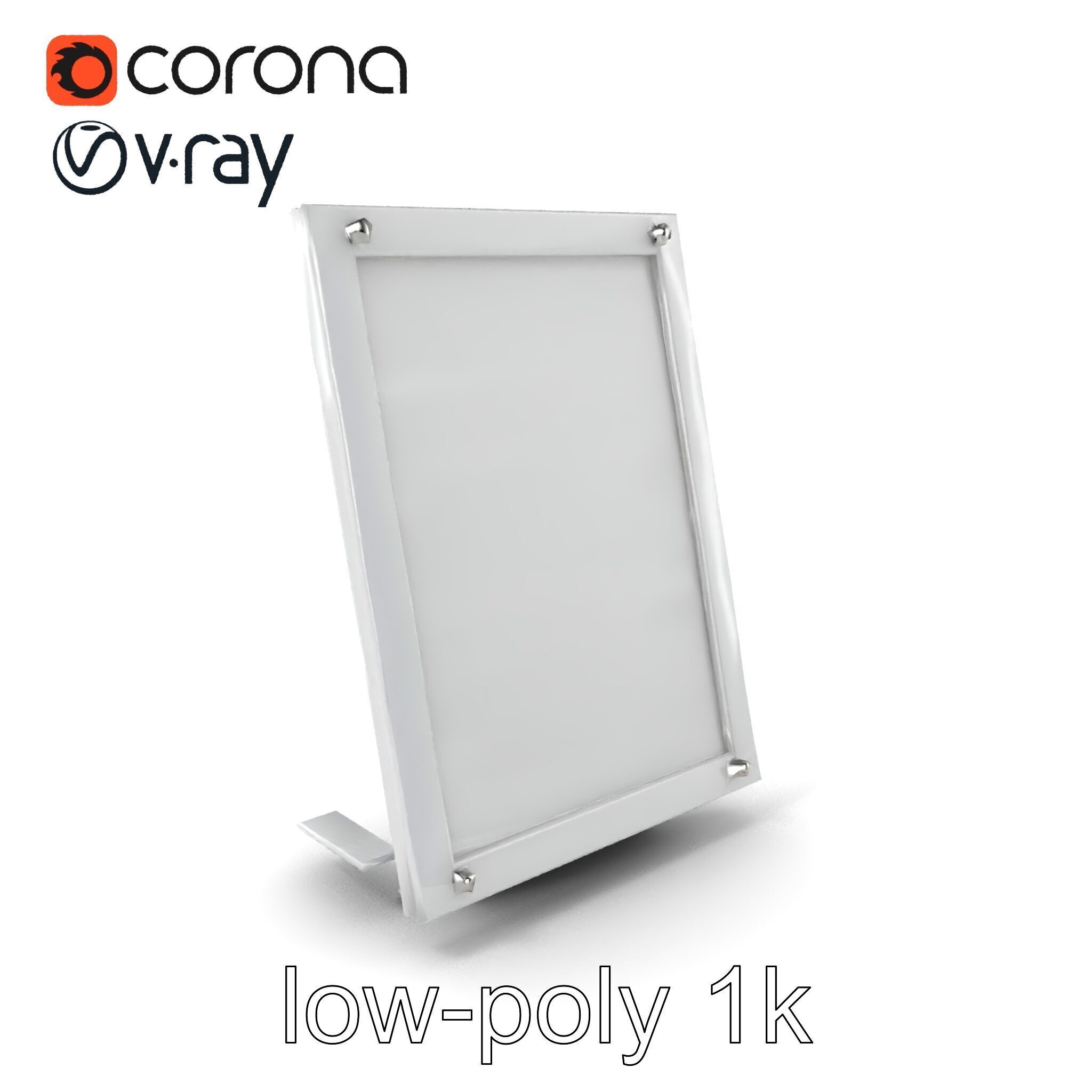 Magnetic Frame Photo Holder Model Pack Low-poly 3D model_4