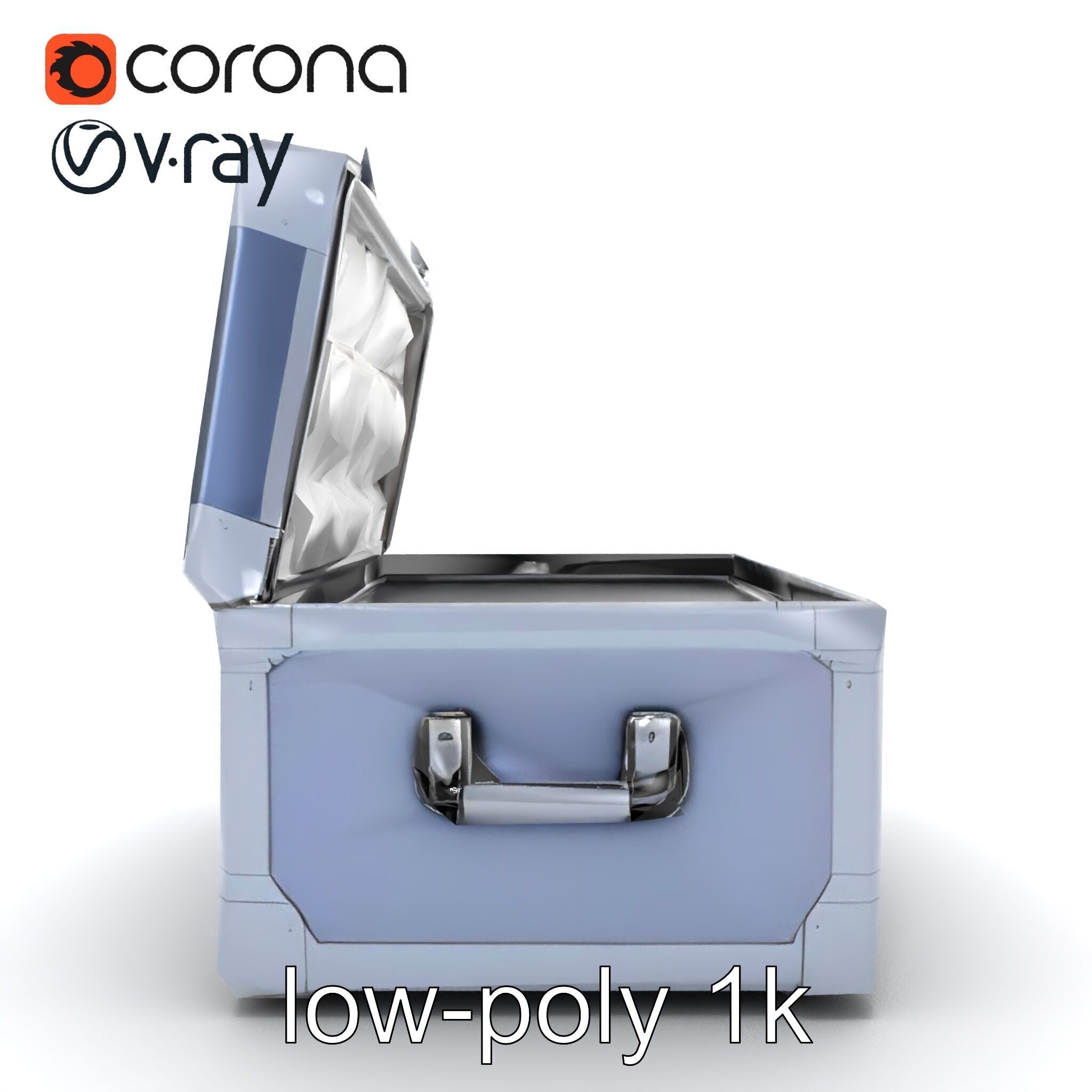 Compact Storage Trunk Model Pack with Customizable Compartments Low-poly 3D model_26