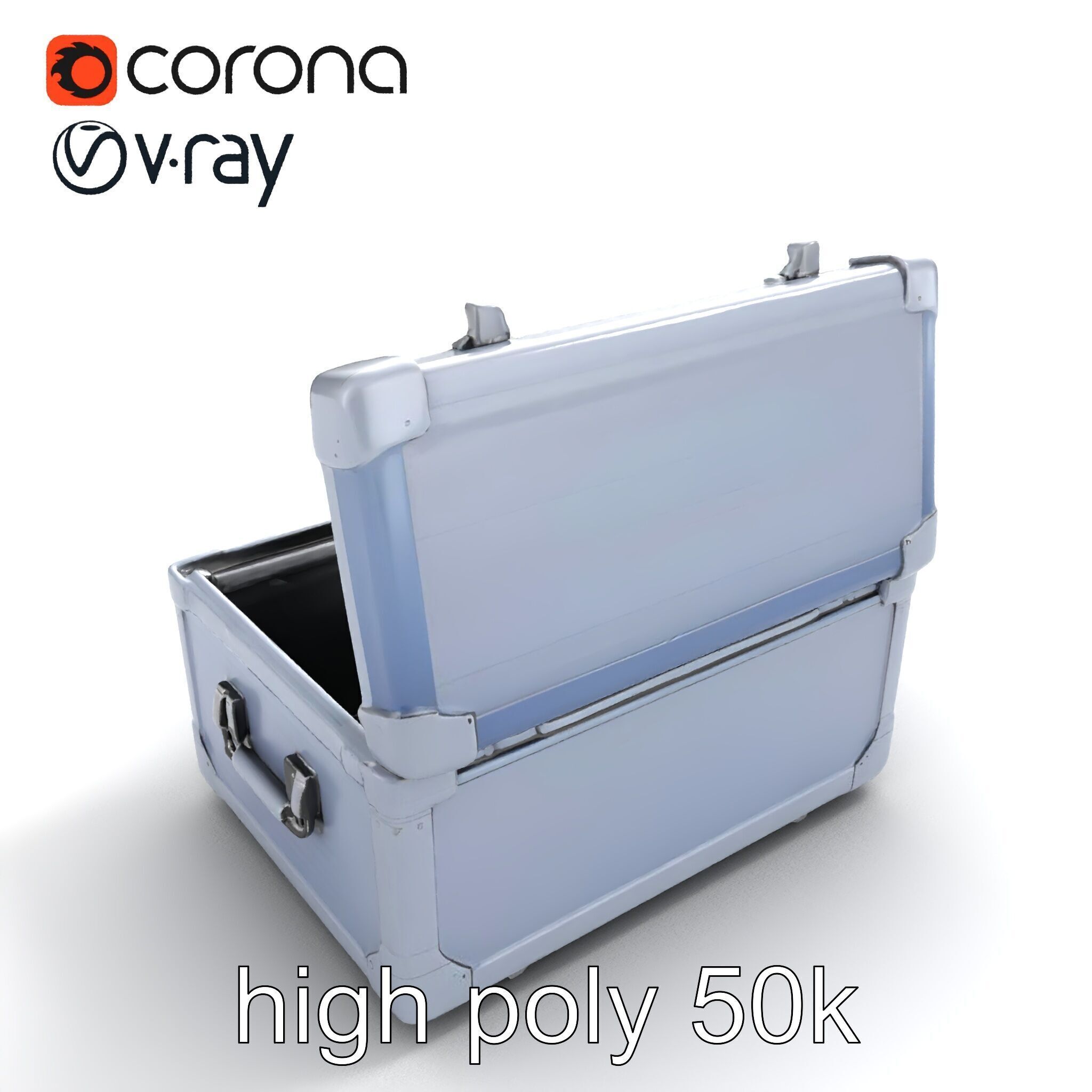 Compact Storage Trunk Model Pack with Customizable Compartments Low-poly 3D model_9