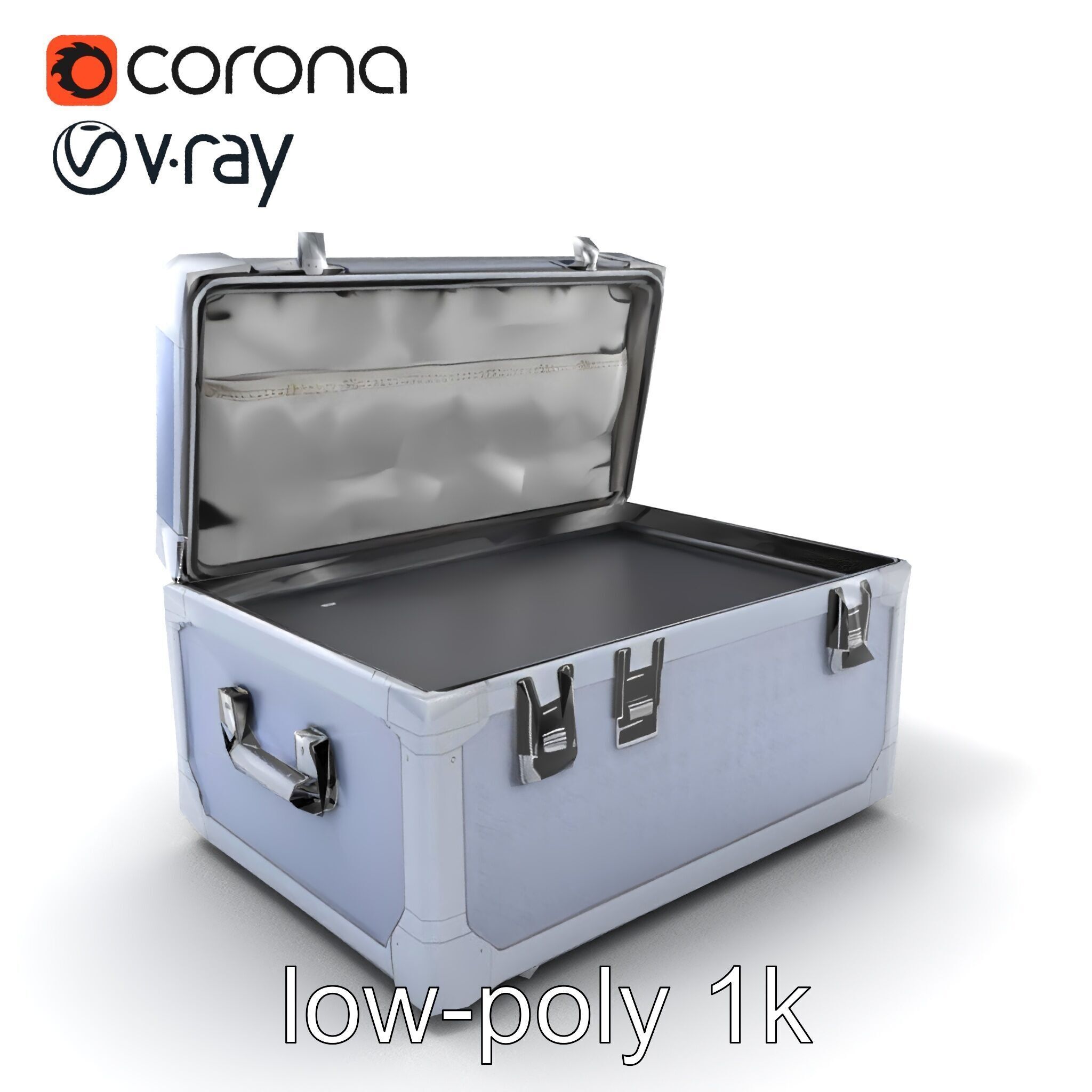 Compact Storage Trunk Model Pack with Customizable Compartments Low-poly 3D model_4