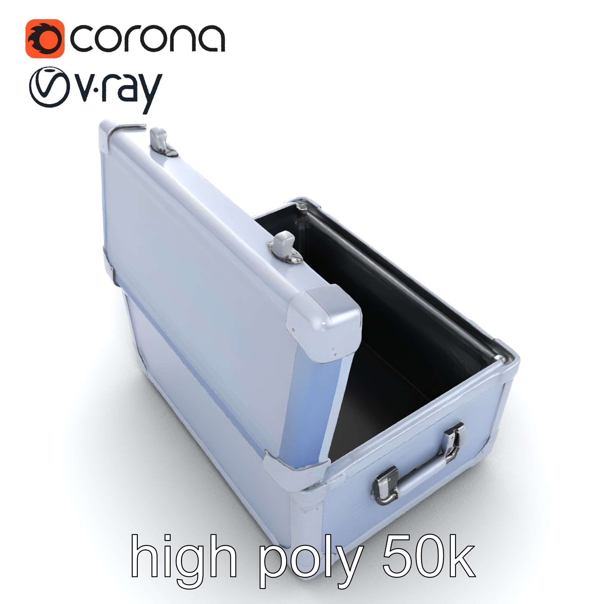 Compact Storage Trunk Model Pack with Customizable Compartments Low-poly 3D model_14