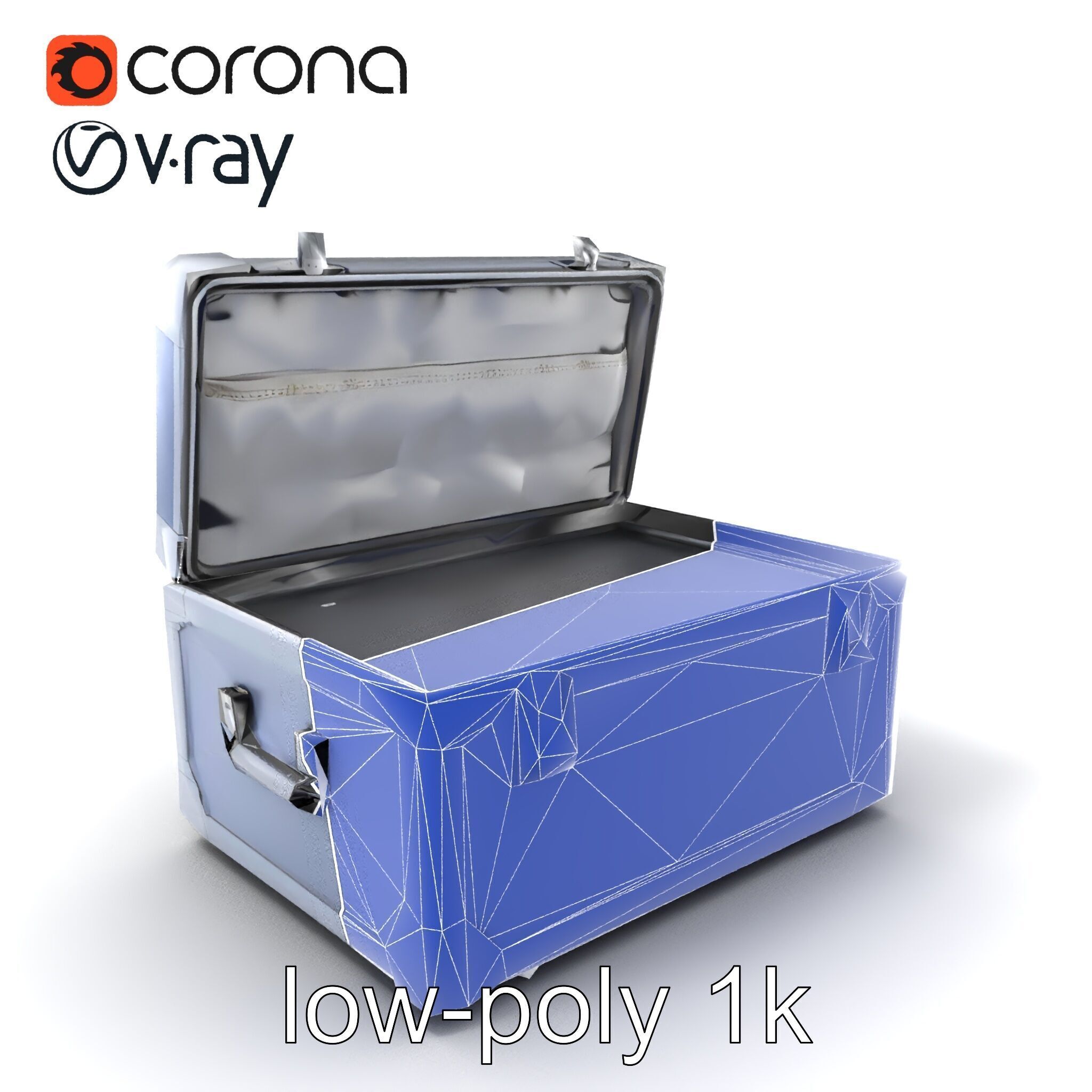 Compact Storage Trunk Model Pack with Customizable Compartments Low-poly 3D model_6