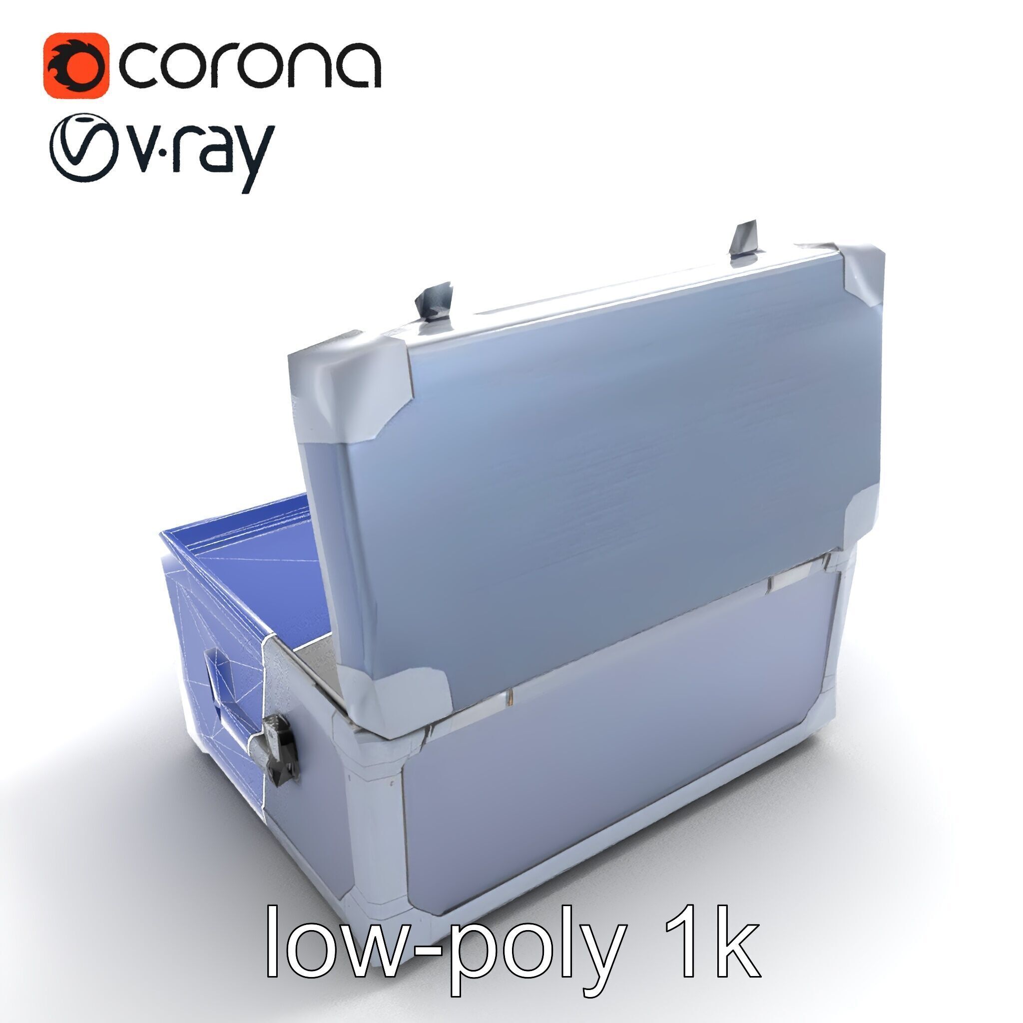 Compact Storage Trunk Model Pack with Customizable Compartments Low-poly 3D model_24